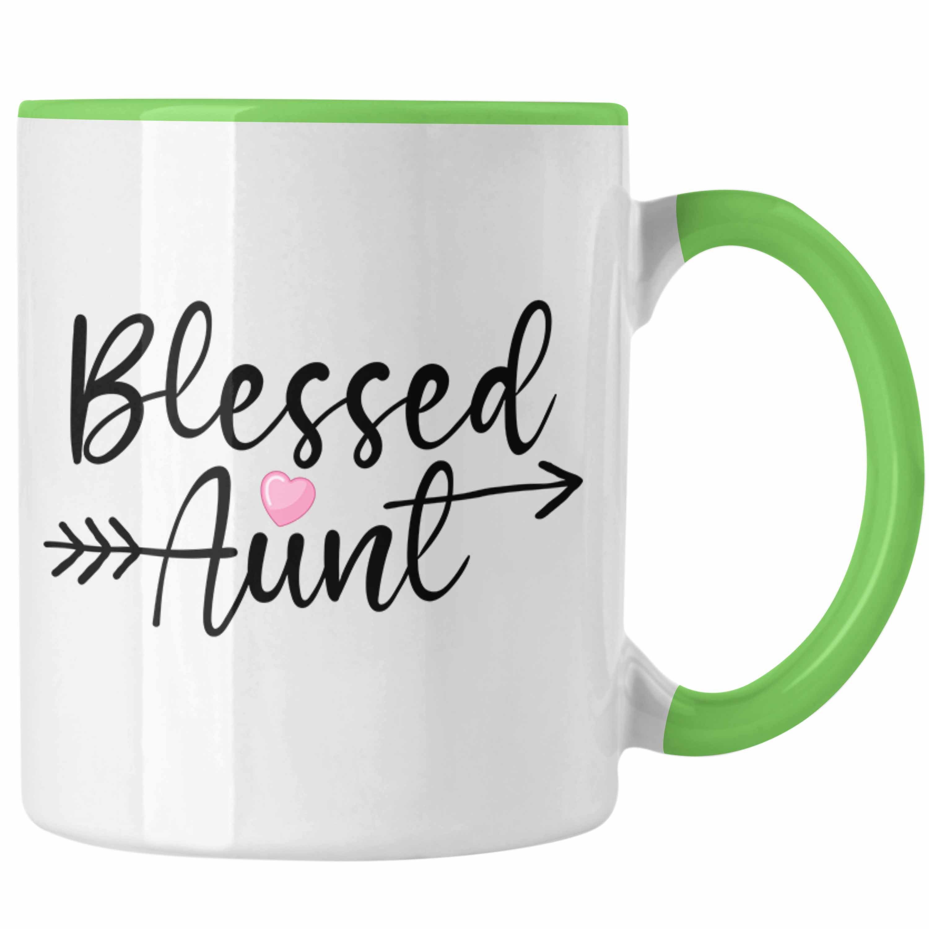 Trendation Tasse Trendation - Blessed Aunt Tasse Geschenk für Tante Geschenkidee beste Tante Grün