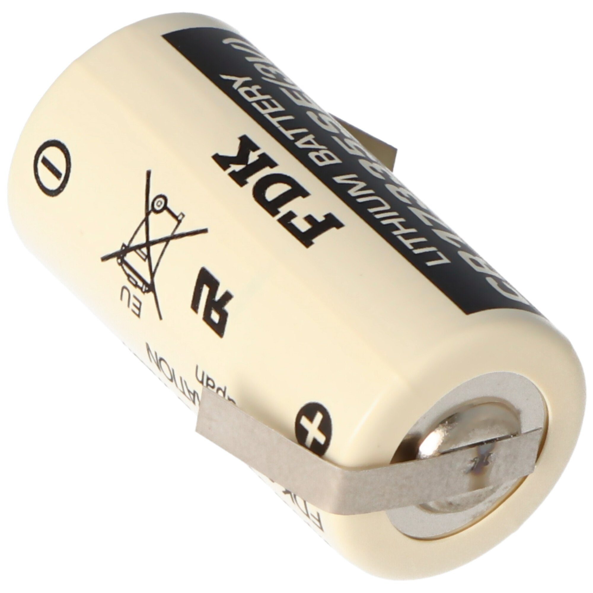 Sanyo Sanyo Size Batterie 2/3A, Lithium SE mit CR17335 Lötfahne Batterie, (3,0 V) Z-Form