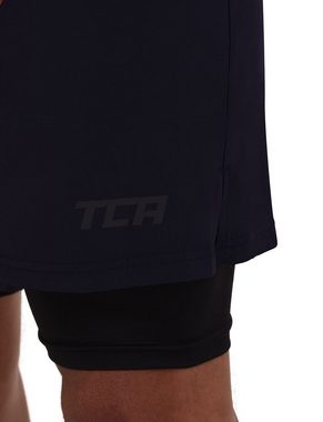 TCA Trainingsshorts TCA Herren 2-in-1 Laufhose mit Kompressionshose - Dunkelblau/Schwarz (1-tlg)