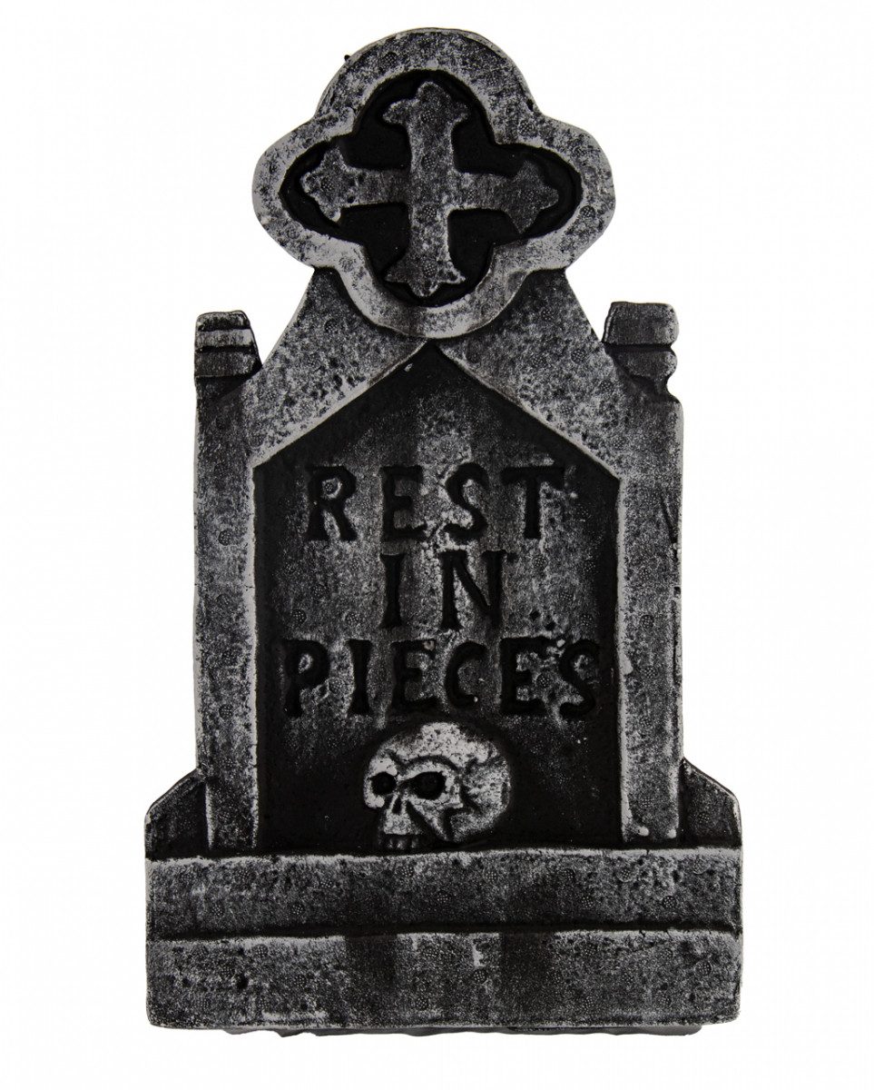 Dekoobjekt Halloween Grabstein mit Keltenkreuz und Totenkopf