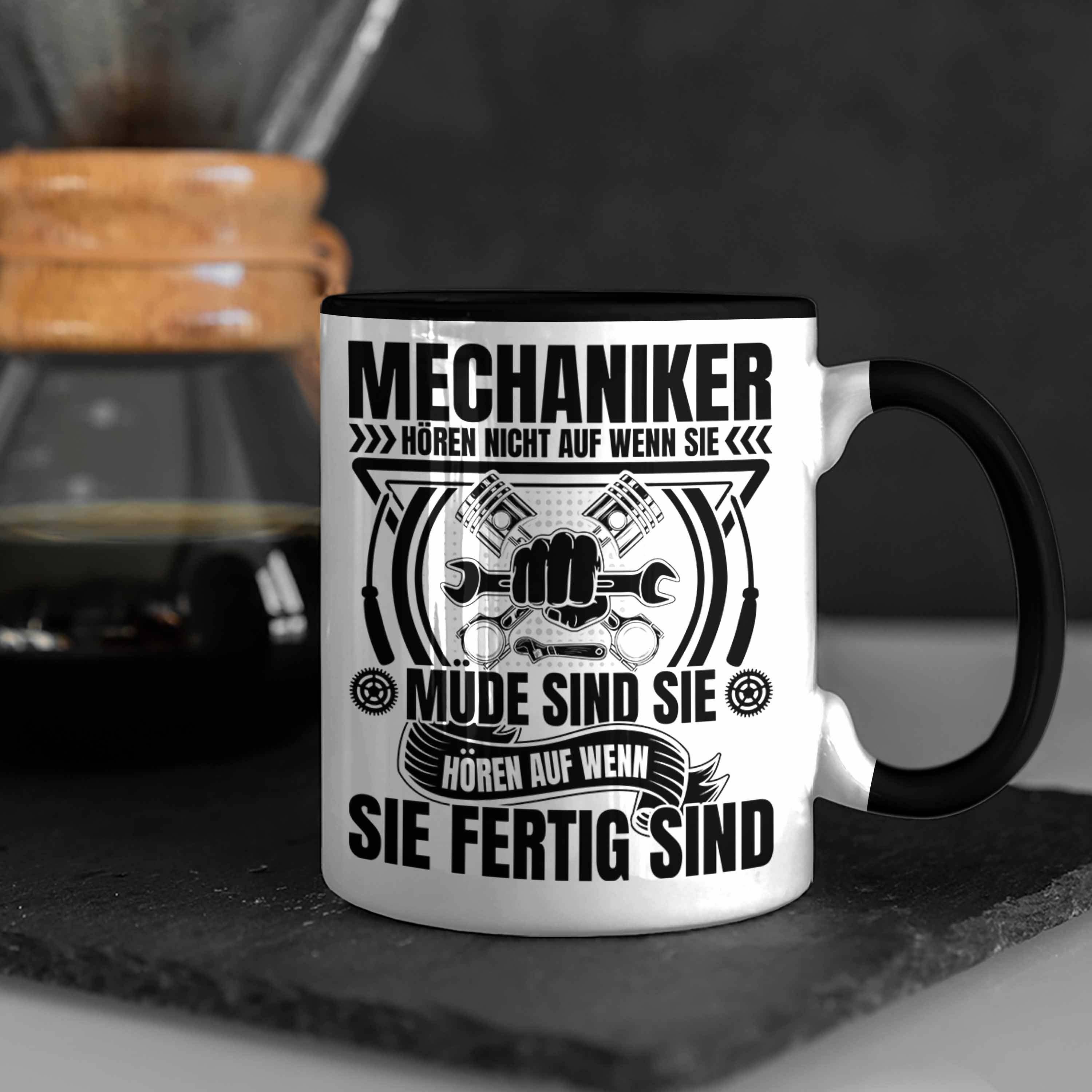 KFZ Mechaniker Geschenk Mechatroniker Tasse Männer Spruch Schwarz Trendation Tasse Geschenk KFZ