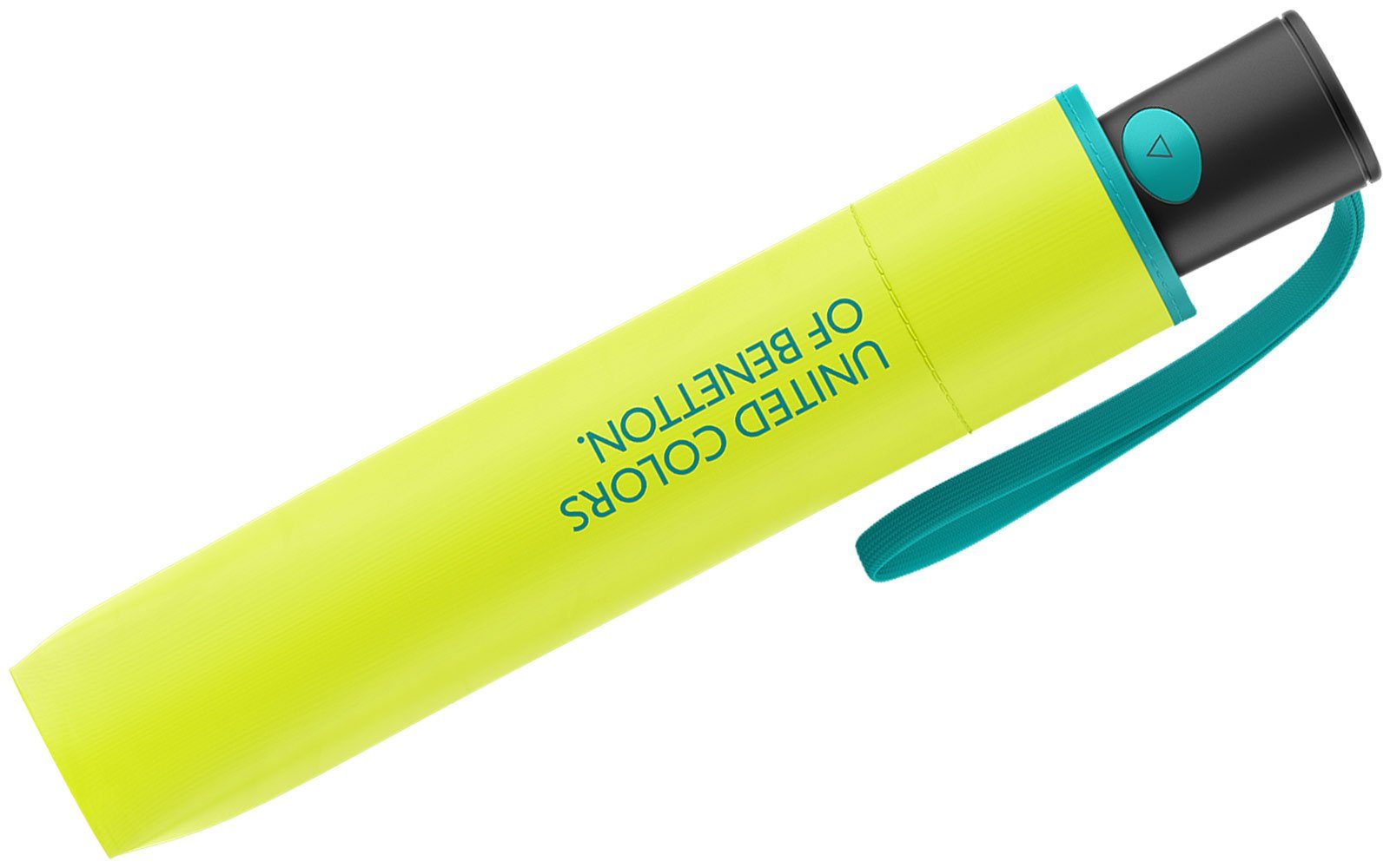 kontrastreichem HW mit Colors Modefarben - Mini lime Saum Taschenregenschirm leuchtende Automatik of punch, limette-petrol 2022 United Benetton