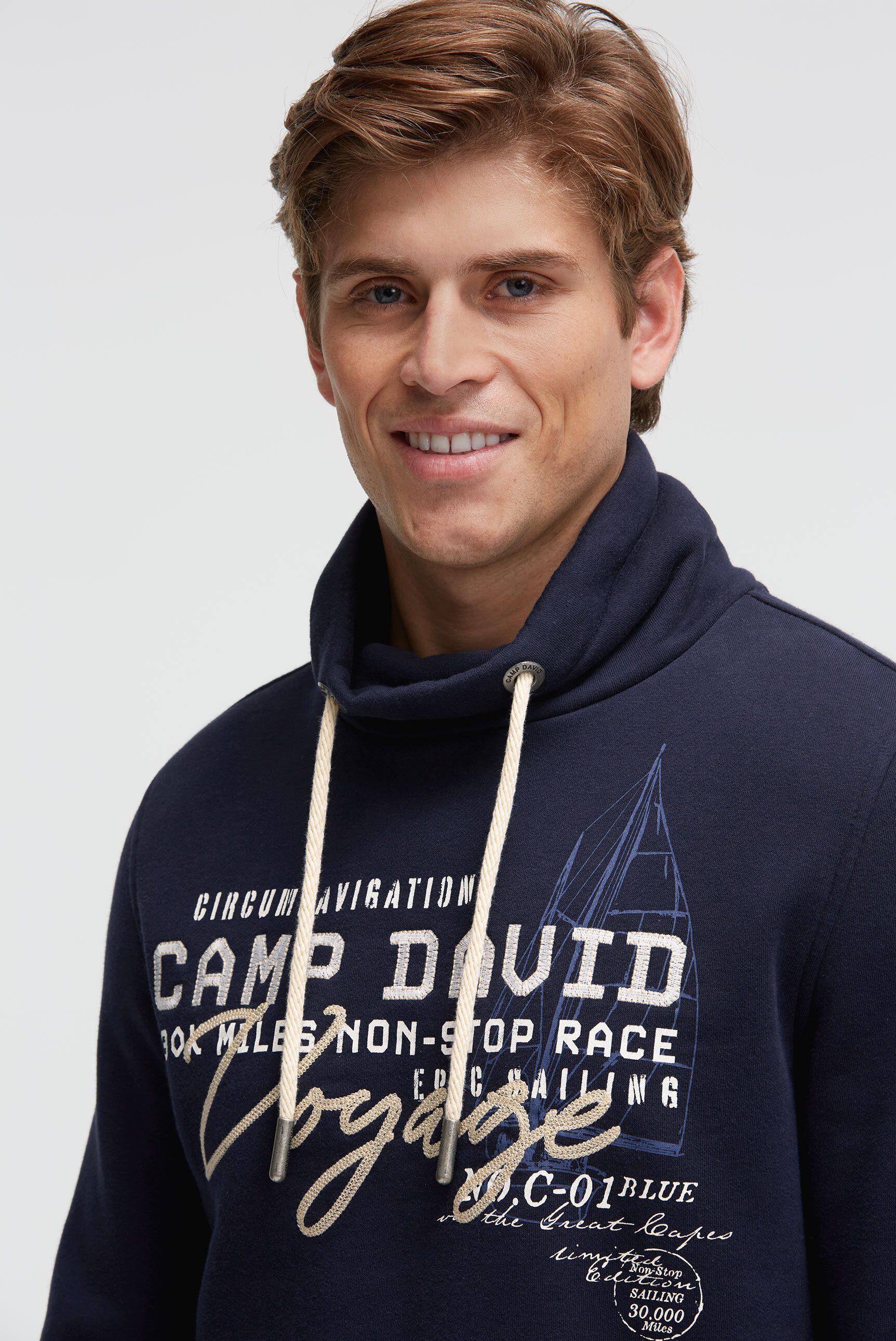 CAMP DAVID Sweater mit Stehkragen