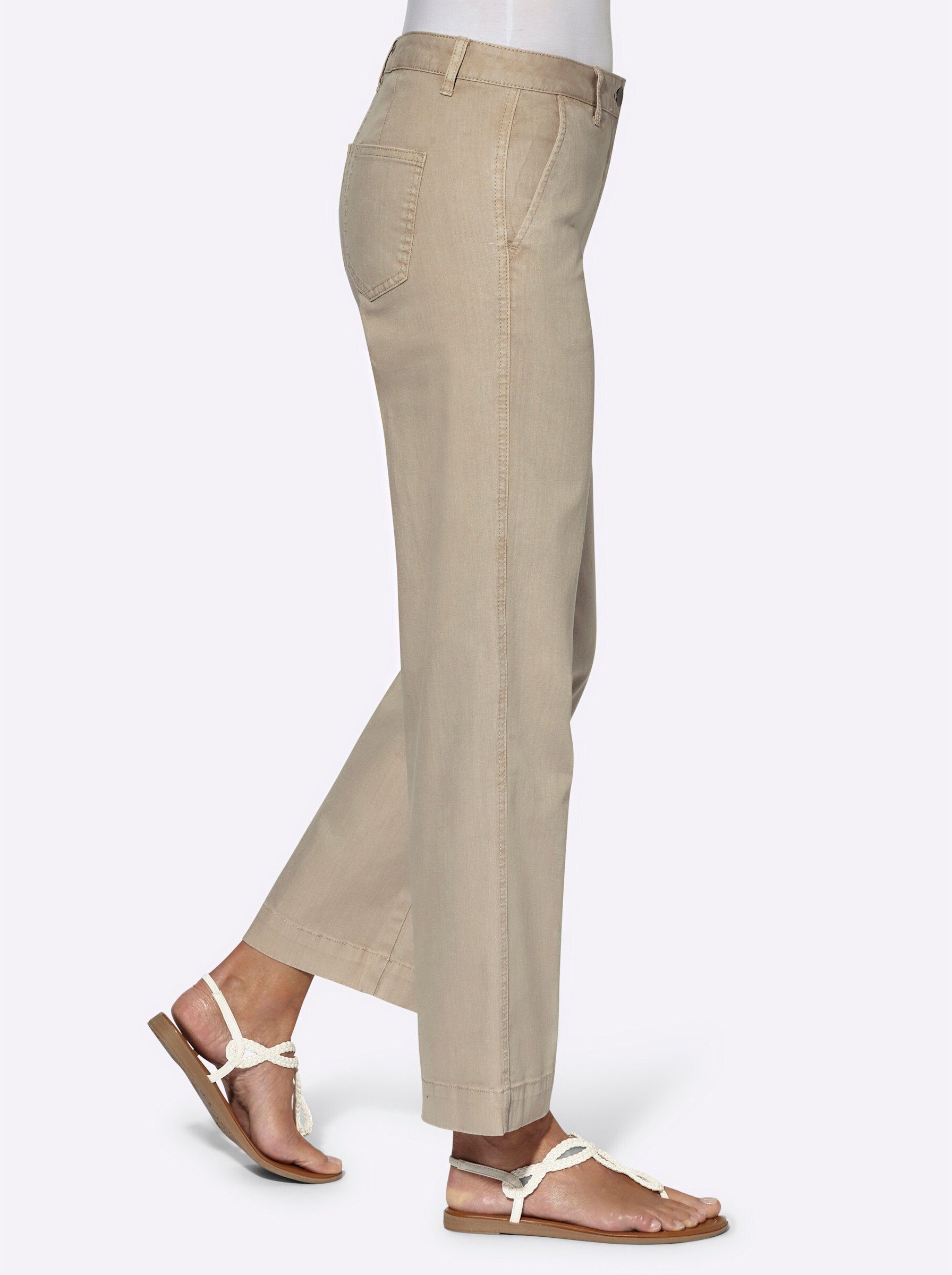 Witt Bequeme Jeans Jeans-Culotte komfortabel aus weichem Twill, knöchellang