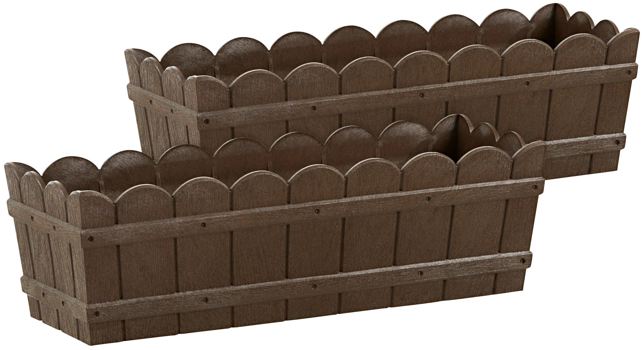Emsa Blumenkasten »COUNTRY«, 2erSet, BxTxH 50x17,5x15,5 cm, braun