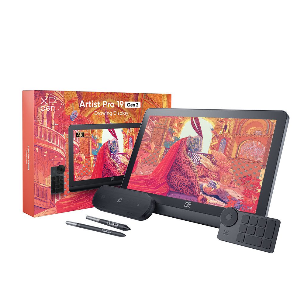 XP-PEN Artist Pro 19 (Gen 2) Grafiktablett (18.4", 18,4 Zoll 4K-UHD Zeichendisplay, Multi-Touch Steuerung)