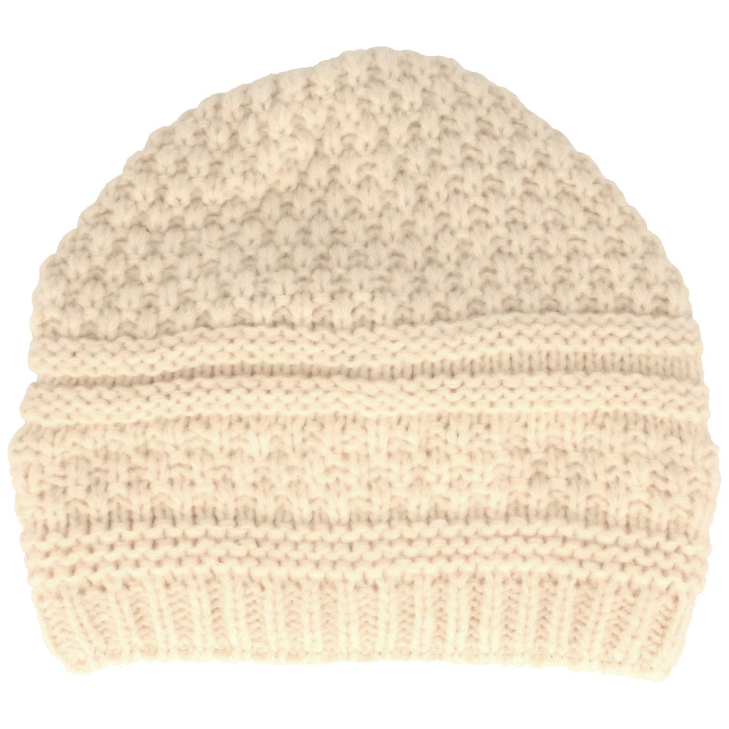 Breiter Strickmütze Weiche Damen Mütze mit groben Strickmuster und Fleecefu günstig online kaufen