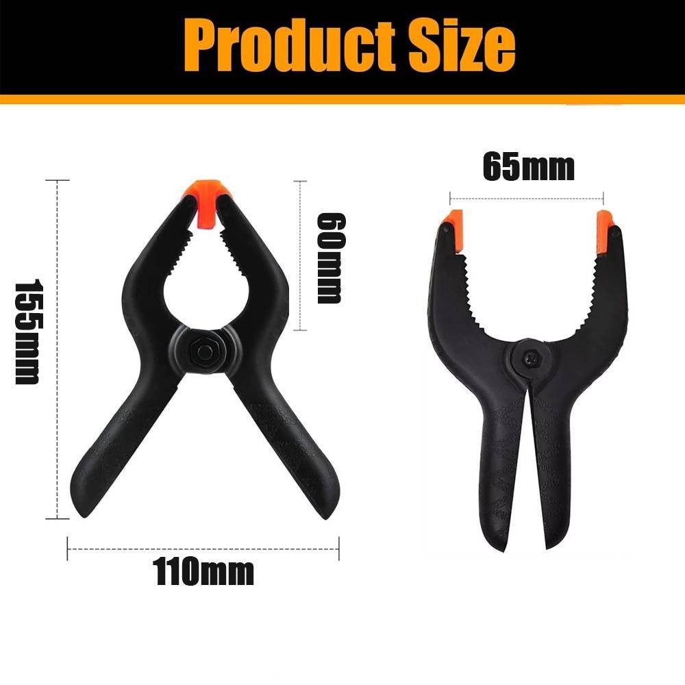 MC Star Klemmzwinge 12PCS Federklemmen,Hochleistungs Nylon Federklemmen, (12 St), Leimzwingen mit beweglichen