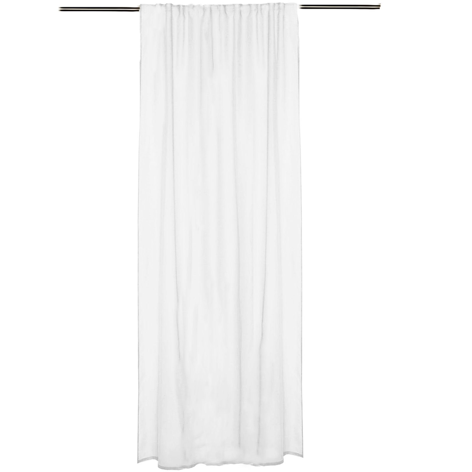 Vorhang Vorhang transparent 140x245cm - Schlaufenschal 100% Polyester - weiß, JEMIDI