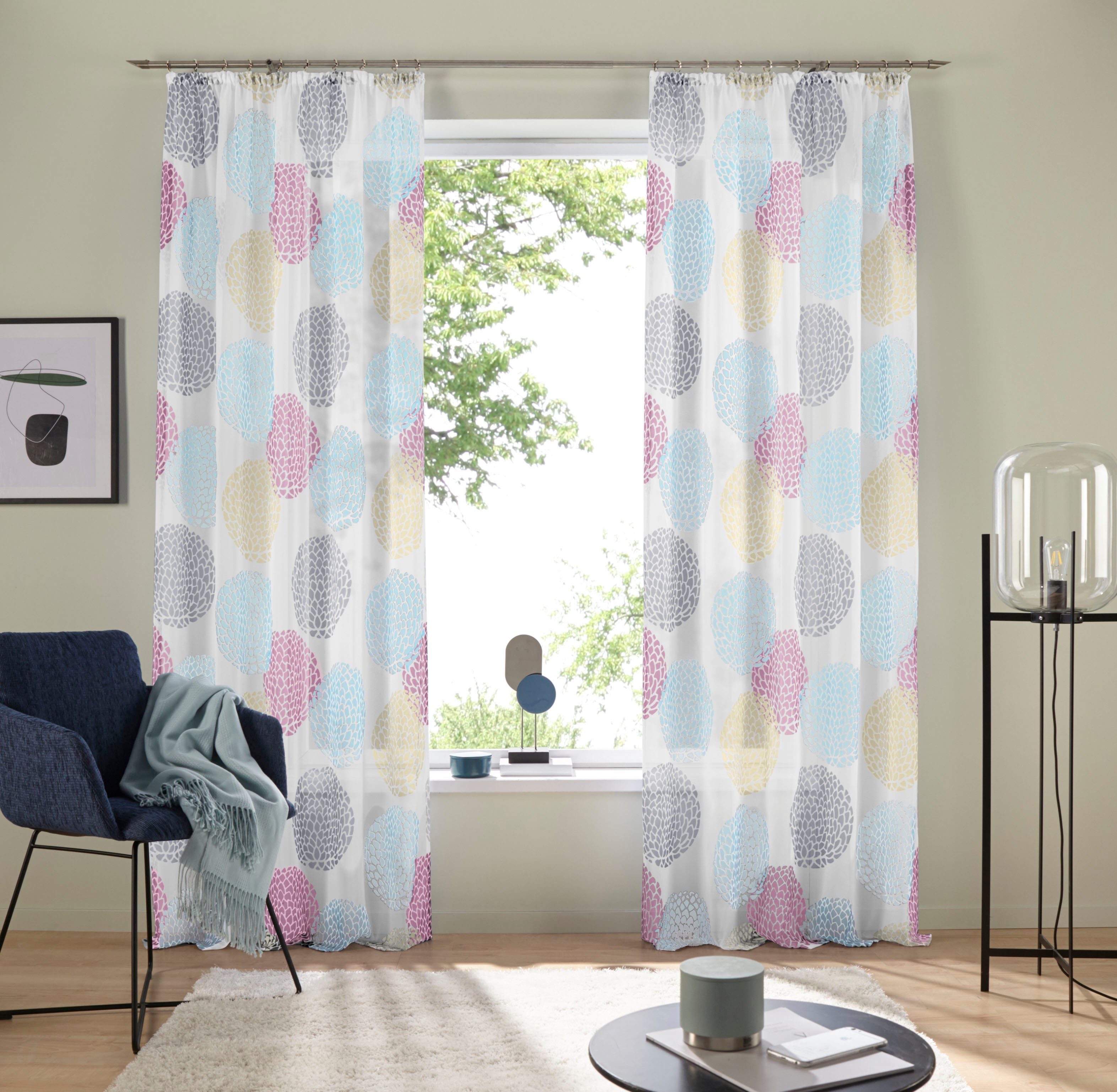 my home Gardine Belem (1 St), Kräuselband, transparent, Voile, 1 bzw. 2 Sch günstig online kaufen