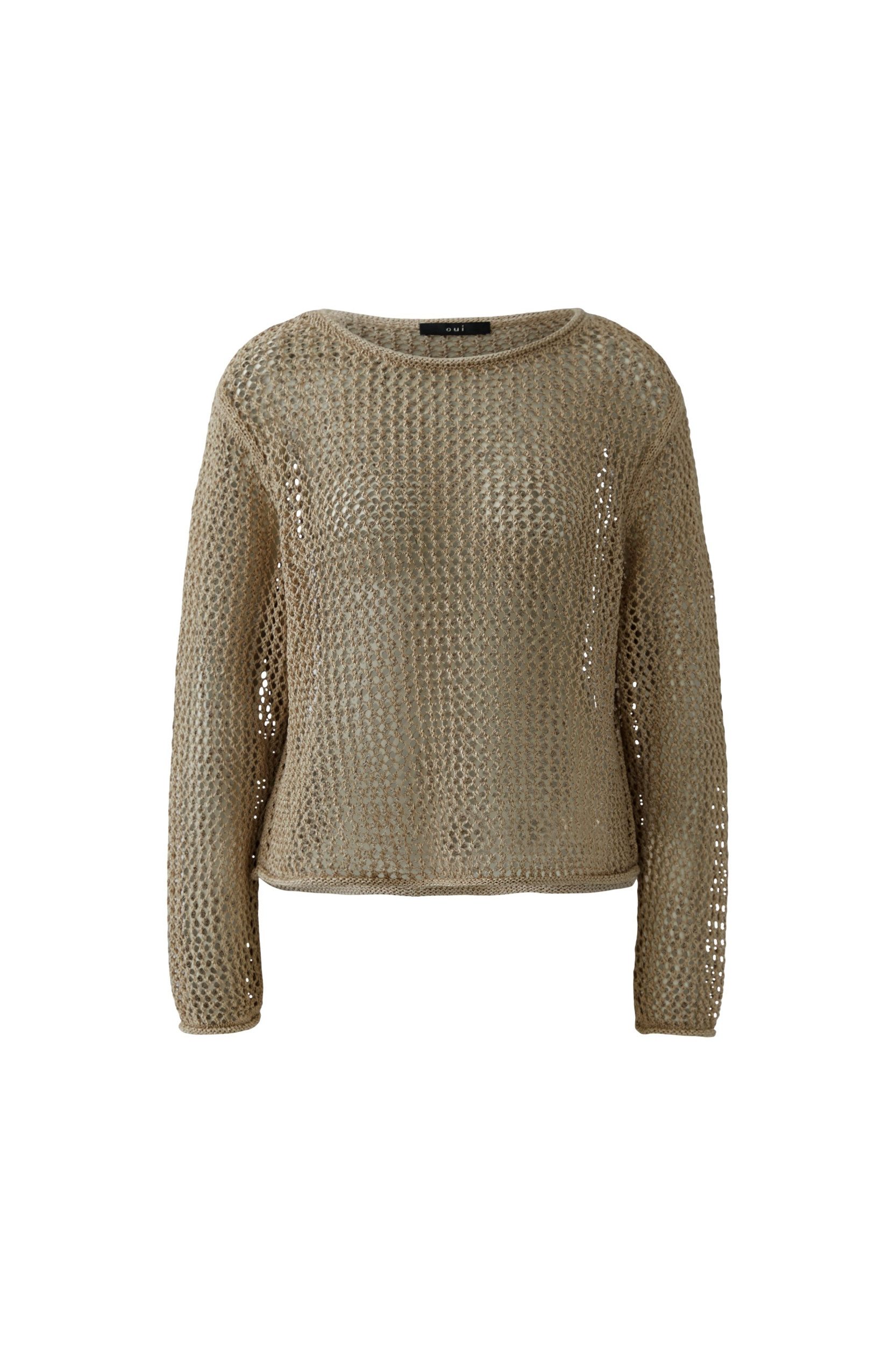 Oui Strickpullover Pullover biscuit