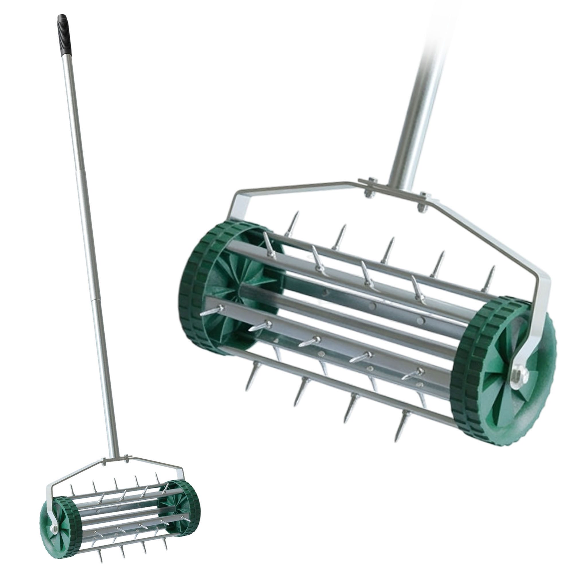 Spetebo Rasenlüfter Spetebo, 44 cm Arbeitsbreite, (Anzahl, 1-tlg., 44 x 22 cm), Handvertikutierer rollend mit Nagelzinken