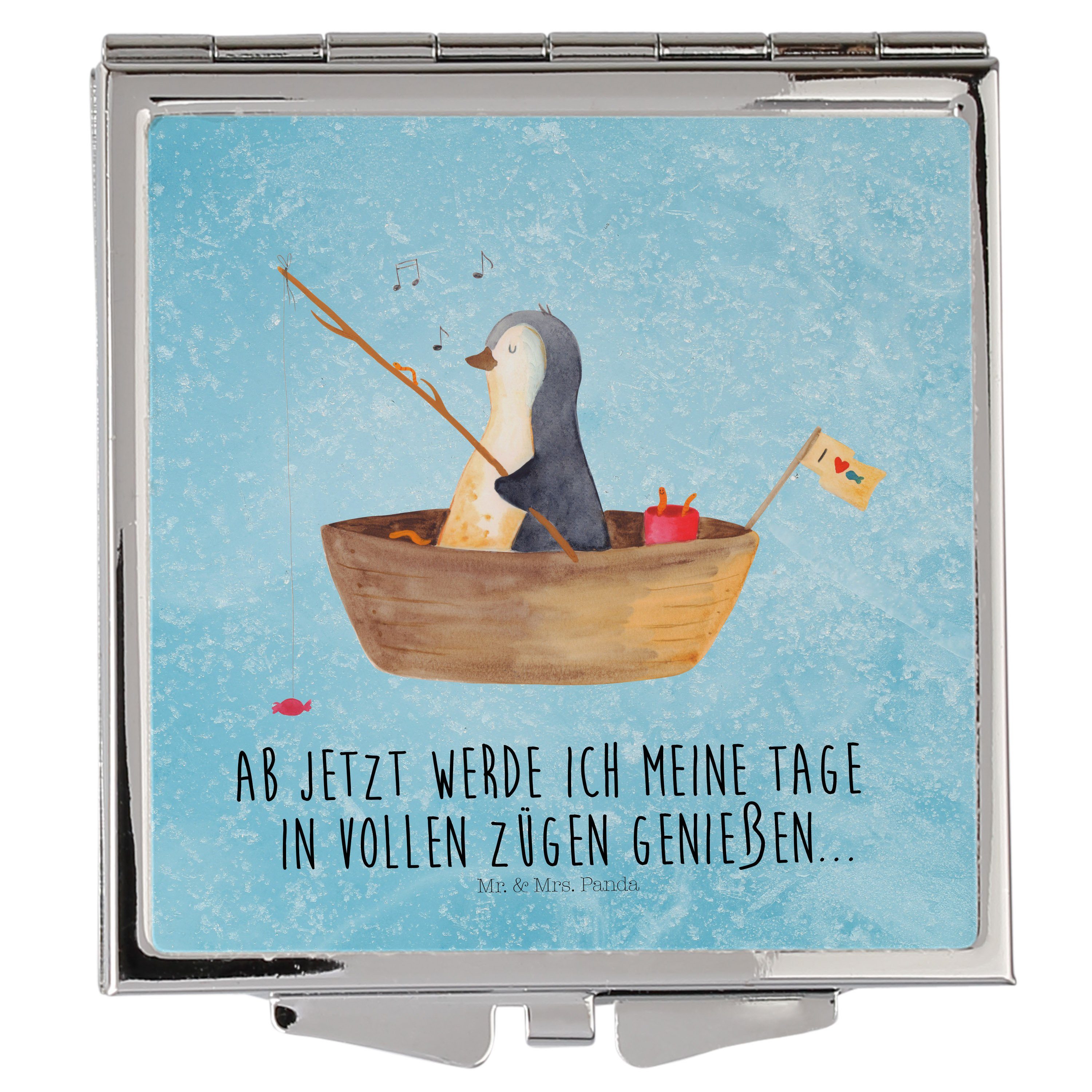 Mrs. Eisblau Angeln, - Angelboot Geschenk, Mr. - schminken, Pinguin (1-St) & Neuanfang, Panda Kosmetikspiegel