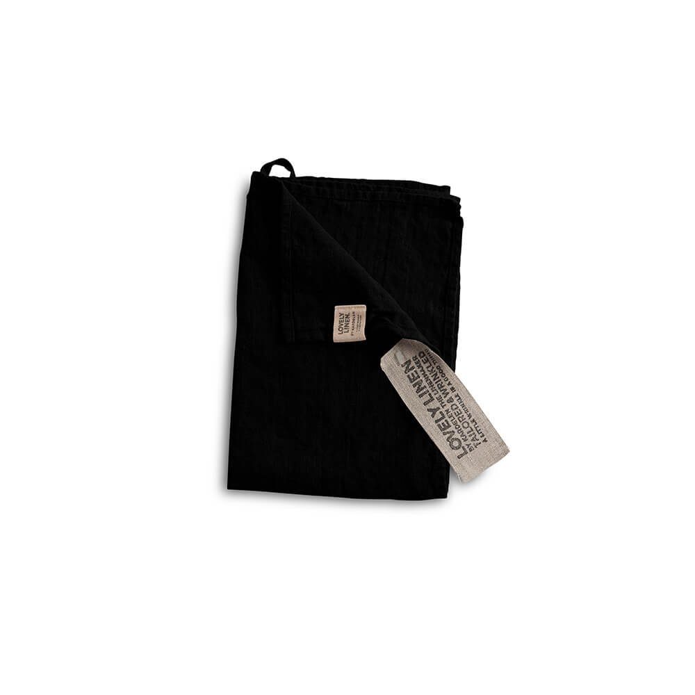 Lovely Linen Handtücher Lovely Linen Gästehandtuch 35 x 50 cm, 100 % Leinen black