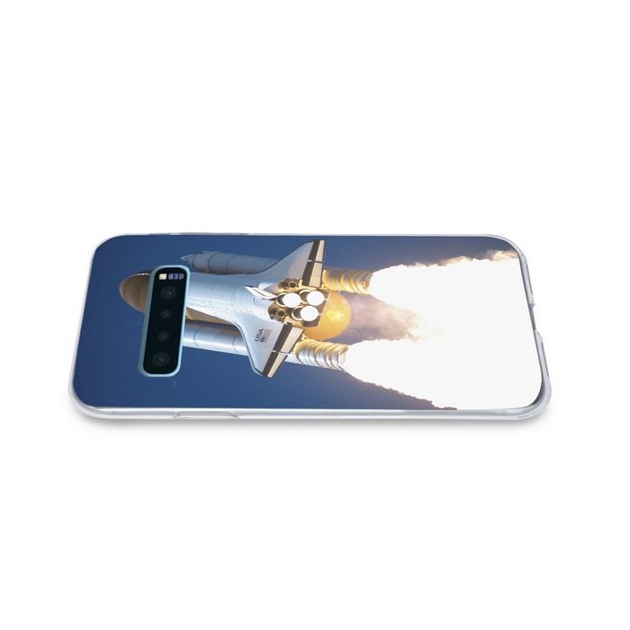 MuchoWow Handyhülle Nahaufnahme des Starts einer Raumfähre Phone Case Handyhülle Samsung Galaxy S10+ Silikon Schutzhülle FN11441