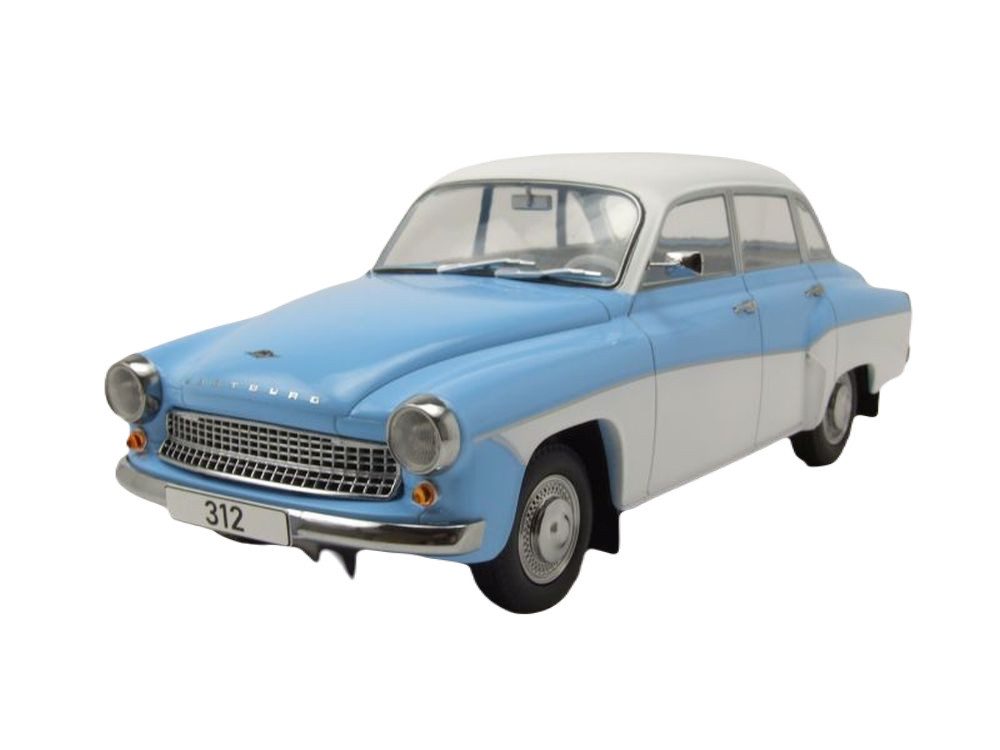 MCG Modellauto Wartburg 312 1965 hellblau weiß, Maßstab 1:18