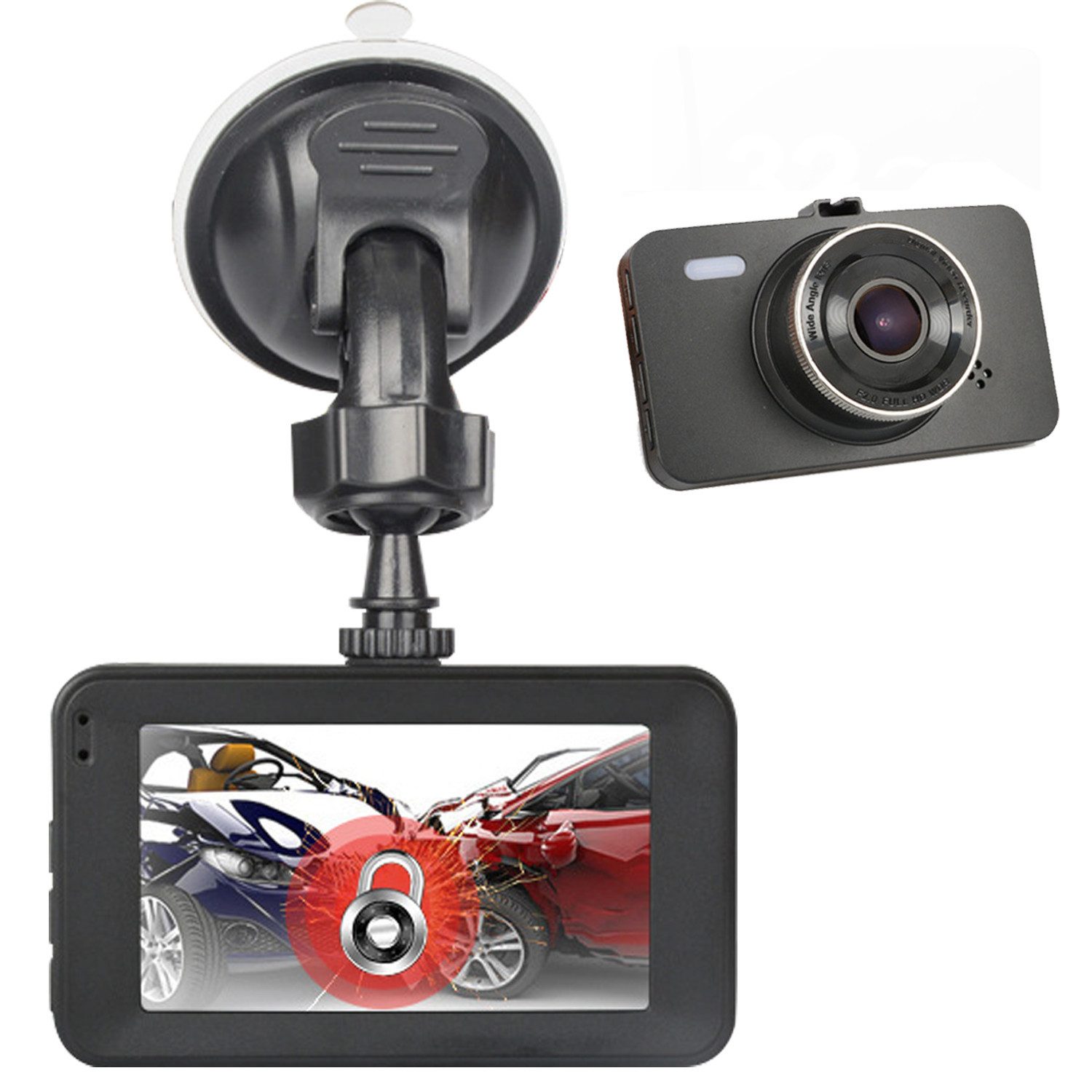 Dashcam Auto Dual Lens für Front Innenseite Rückseite, Full HD 1080P Dashcam