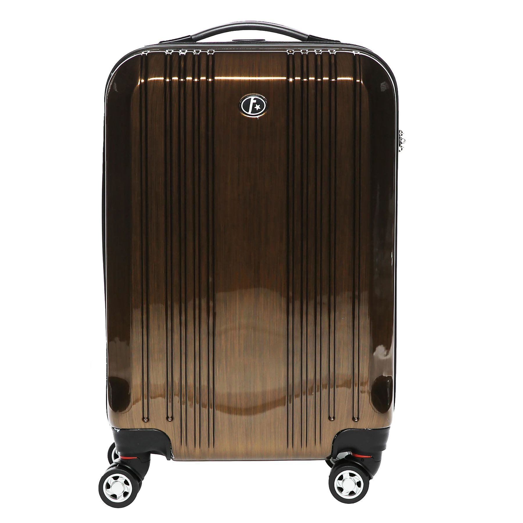 FERGÉ Koffer Hartschale Handgepäck Koffer 55 x 40 x 22 cm TSA-Schoß, Koffer carry-on Doppelrollen bronze-metallic