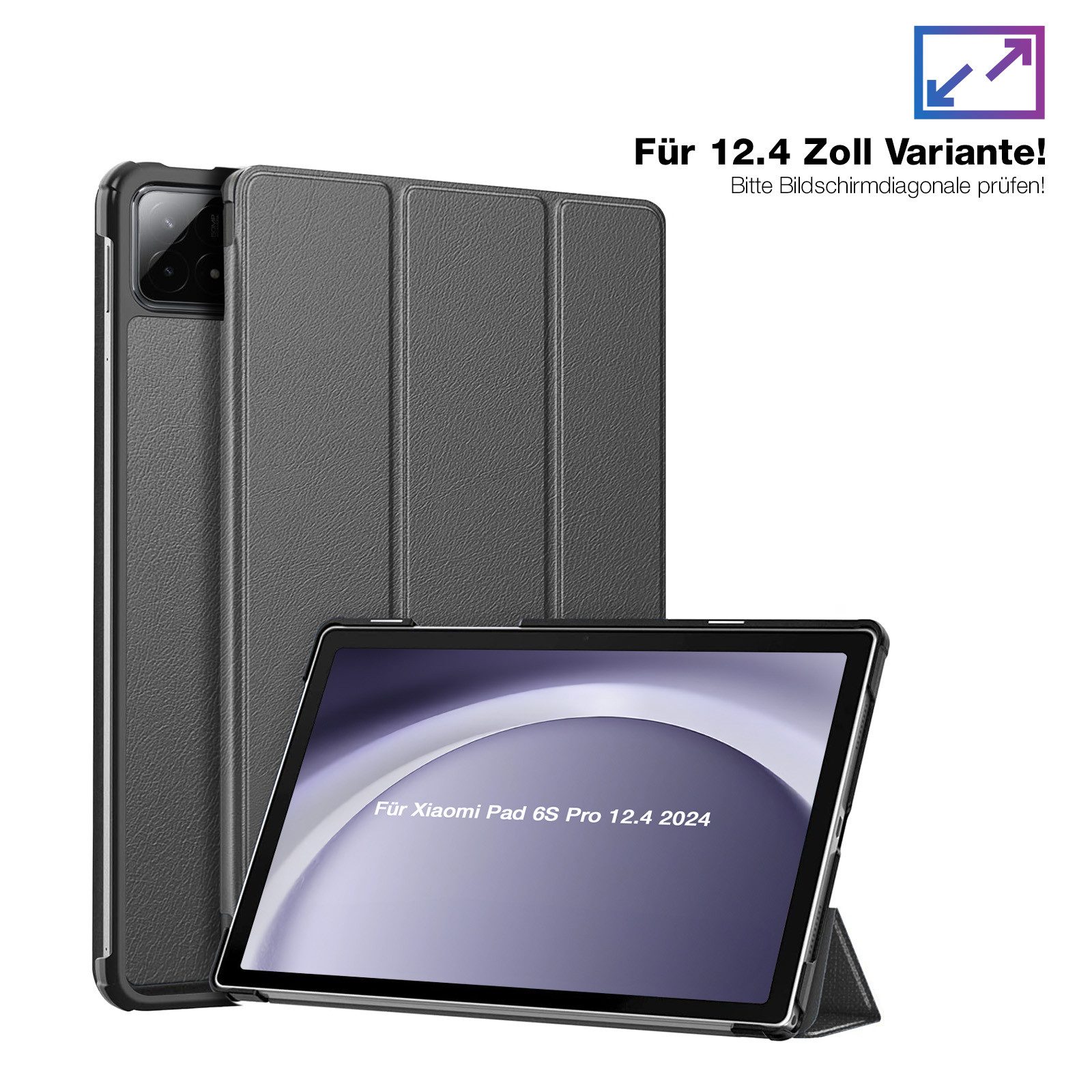 Tec-Expert Tablet-Hülle Tablet Cover Hülle für Xiaomi Pad 6S Pro 12,4 Zoll 2024 12.4 Zoll, 12.4, Schutzhülle Klapphülle Tasche Case