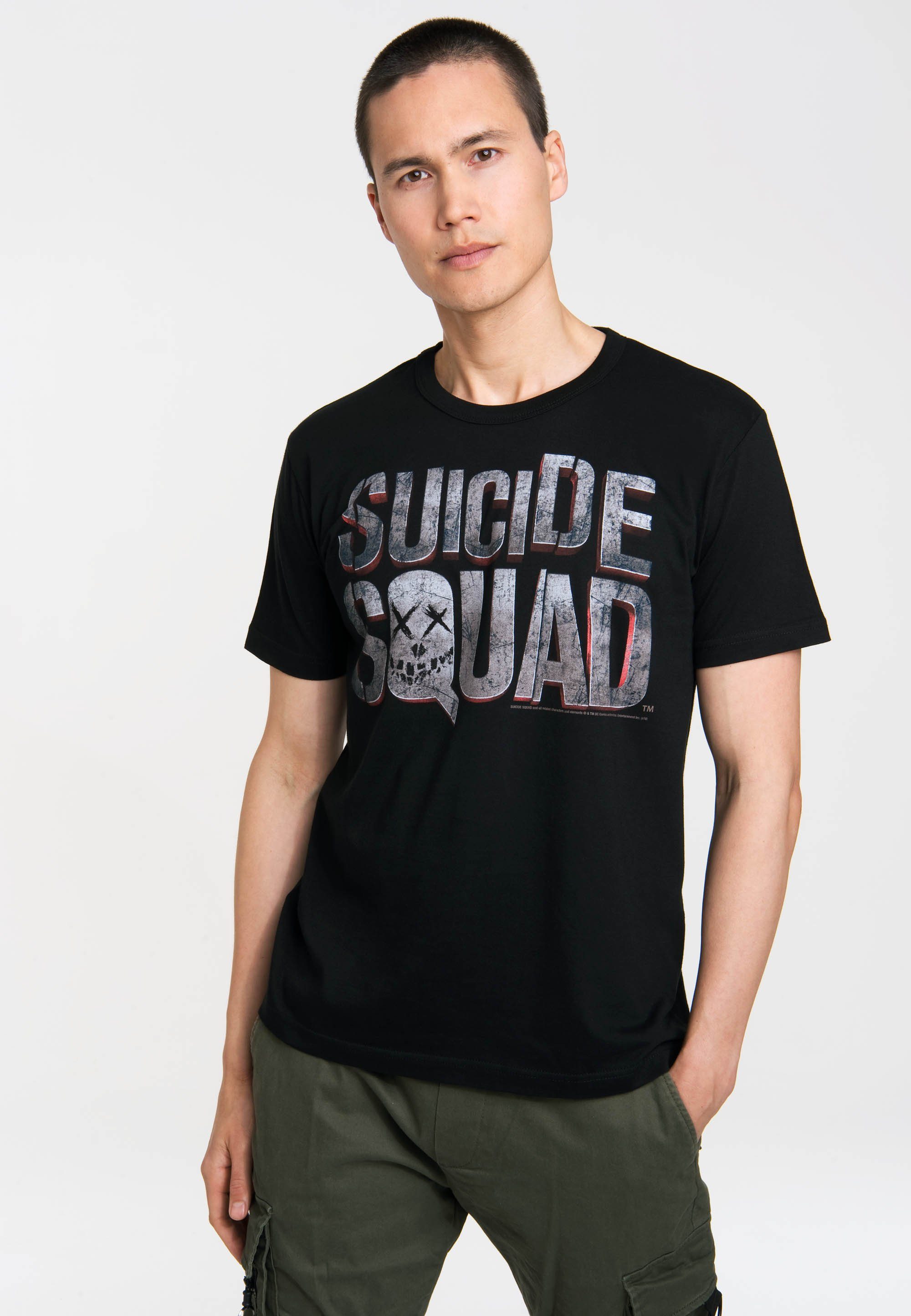 LOGOSHIRT T-Shirt Suicide Squad mit Frontprint coolem