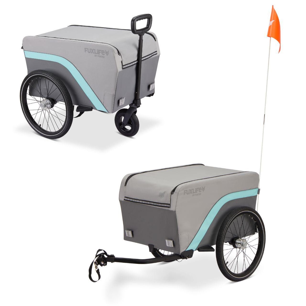 FUXLIFE Fahrradlastenanhänger FX-LA120, 2in1 Nutzung, 120 L Volumen, 47,8 kg Zuladung