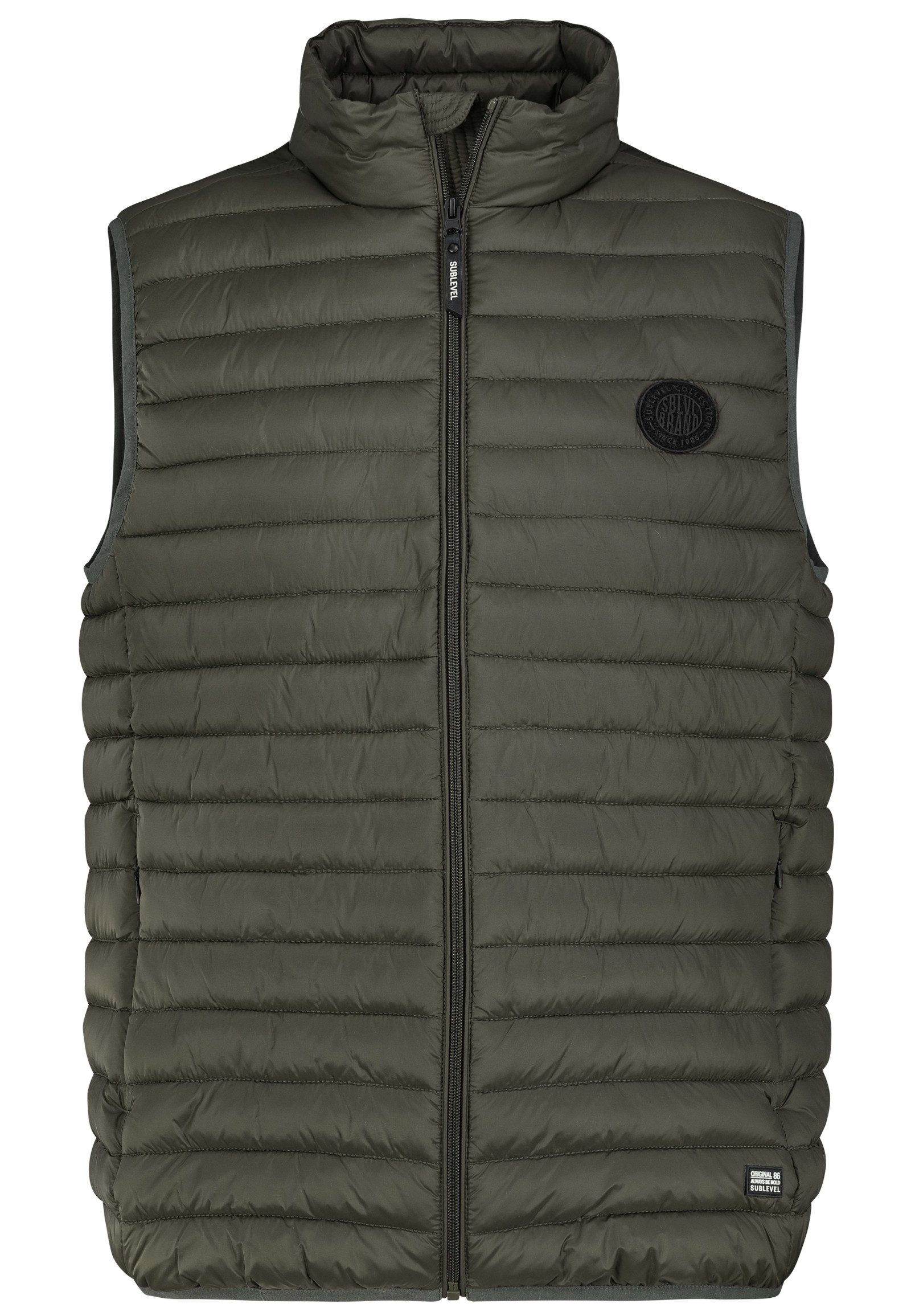 SUBLEVEL Steppweste Leichte Bodywärmer Outdoor Weste Übergangsjacke mit Stehkragen