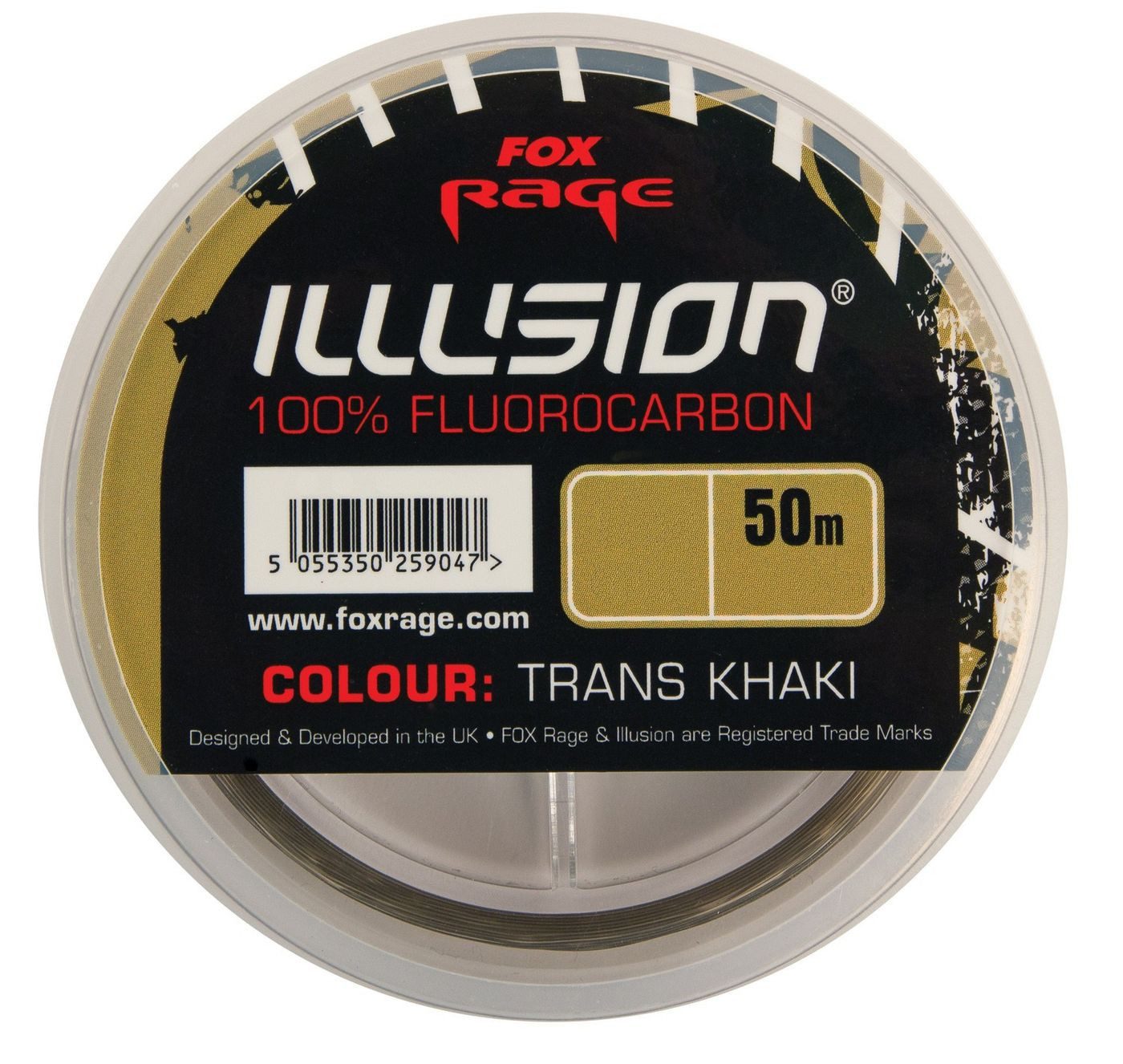 Fox Rage Vorfachschnur Fox Rage Illusion Fluorocarbon trans khaki 50m Vorfachschnur, 0.28 m Länge, 0.28 mm Fadendurchmesser, (50-St)