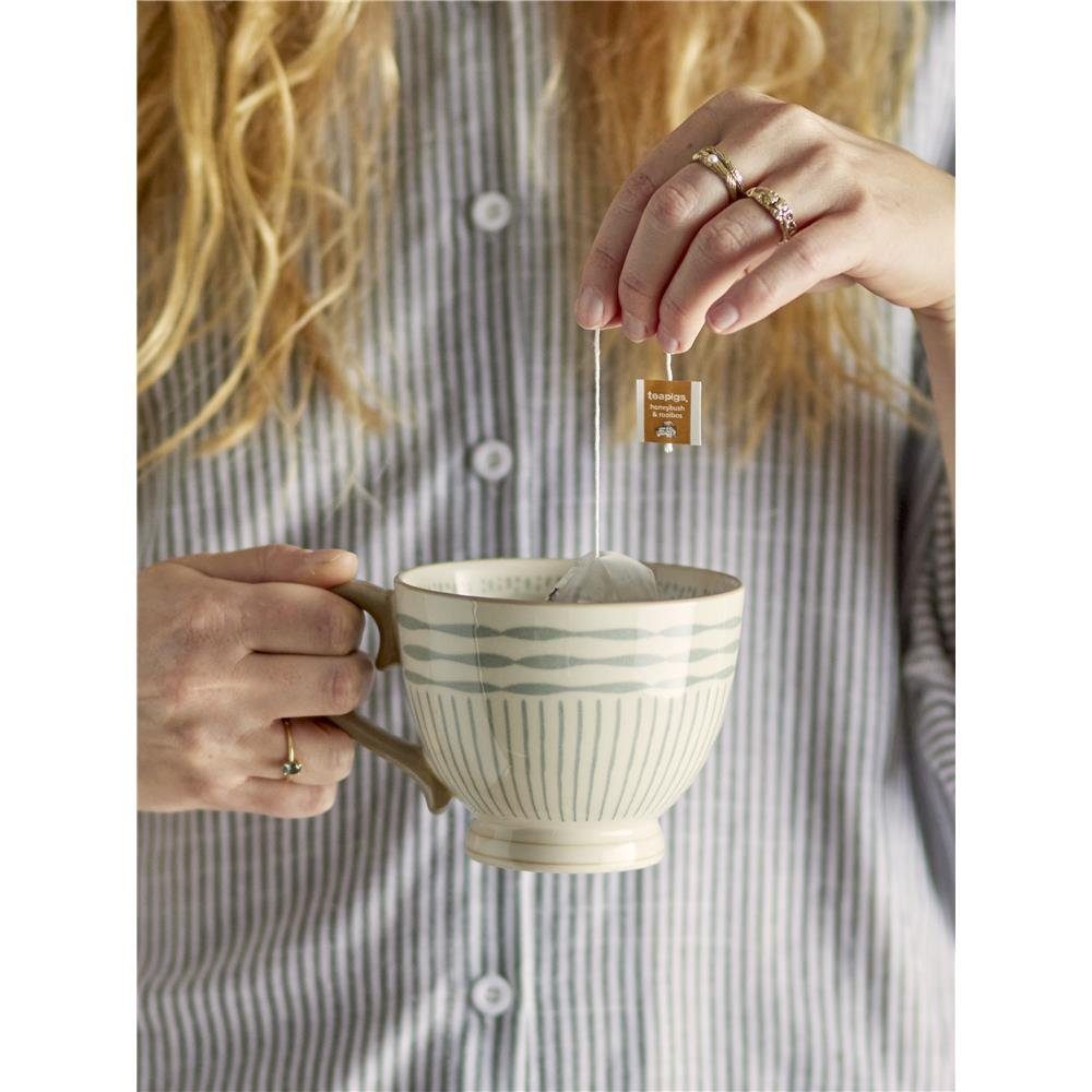 Bloomingville Tasse Maple Becher, Blau Steingut 420 ml Kaffeetasse Teetasse dänisches Design