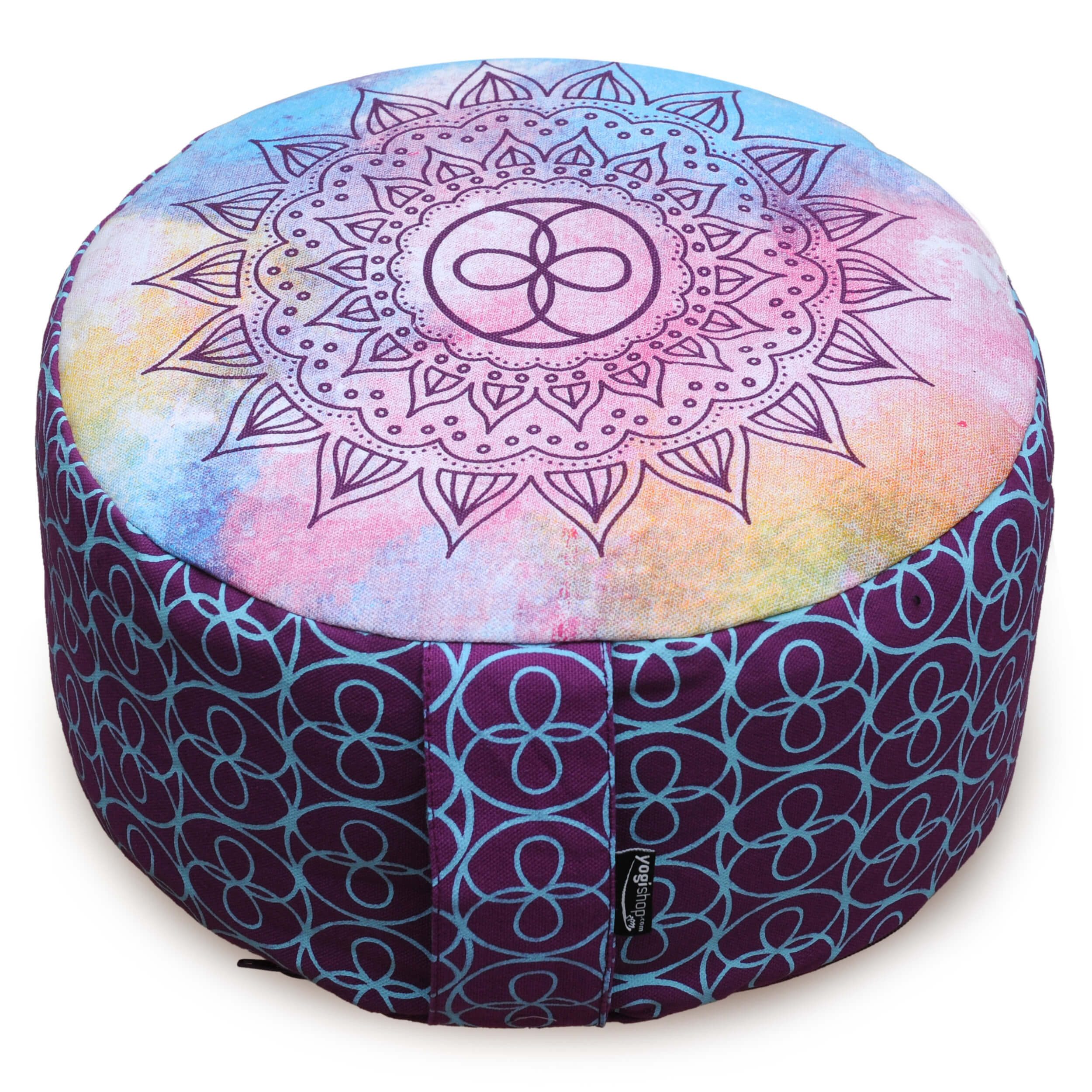 Yogishop Meditationskissen Meditationskissen - rund - cosmic flow - organic cotton - ø 30cm x 15c, Die Kollektion mit dem kosmischen Spirit!