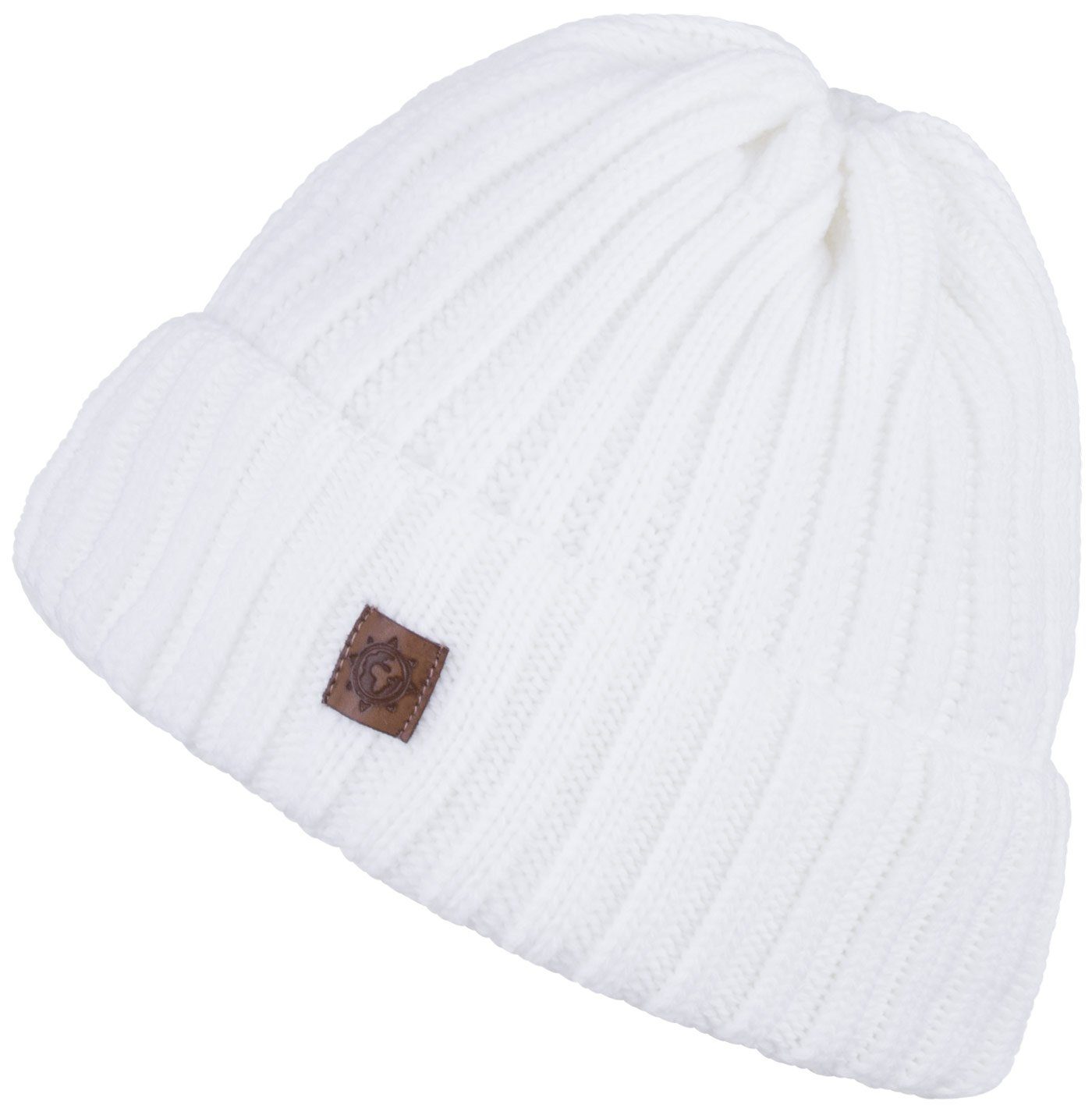 Jahre Wintermütze weiß Kindermütze Mädchen Strickmütze (1-St) compagno 2-10 Jungen Beanie Strickmütze