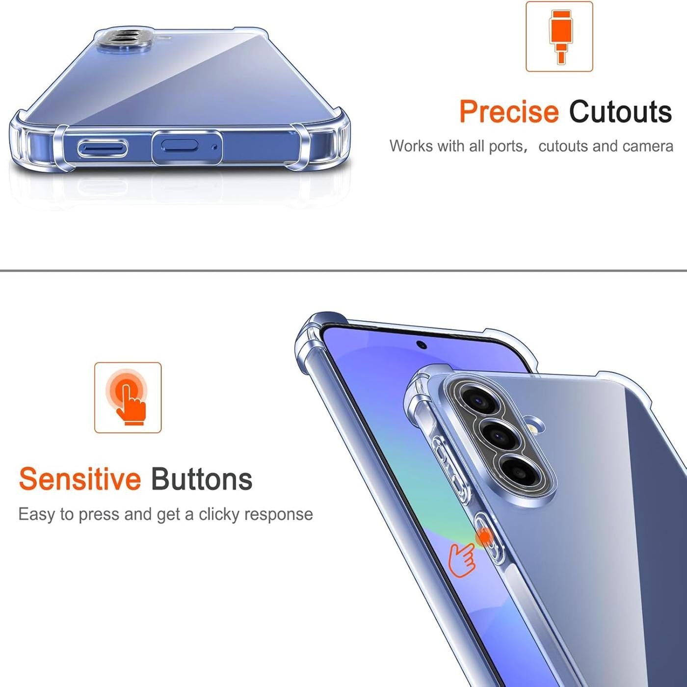 CoolGadget Handyhülle Anti Shock Rugged Case für Samsung Galaxy A37 5G 6,7 Zoll, Slim Cover mit Kantenschutz Schutzhülle für Samsung A37 5G Hülle – Bild 4 von 5