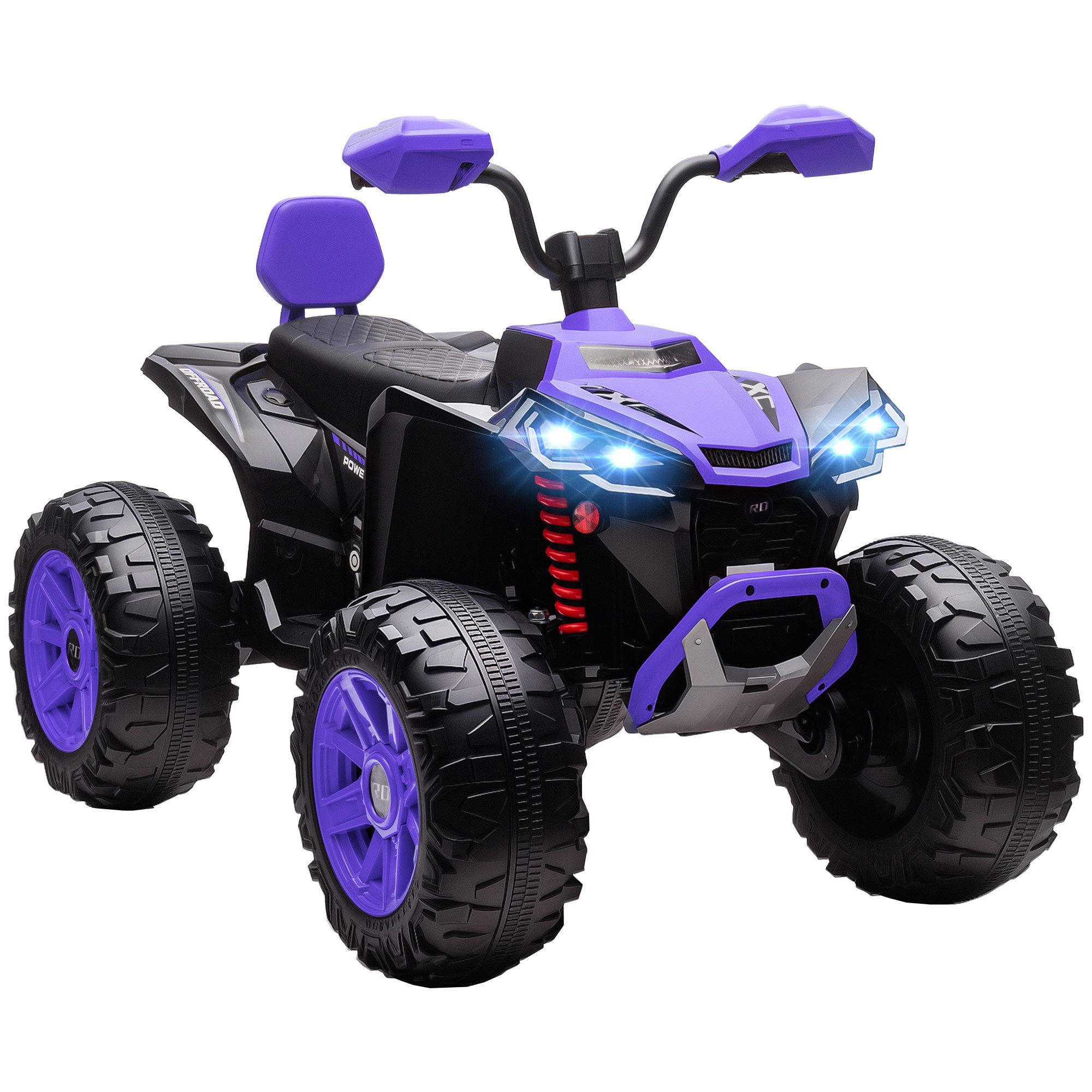 AIYAPLAY Elektro-Kinderquad 24V Elektro-Fahrzeug, 6,5 km/h Geschwindigkeit, Belastbarkeit 50 kg, (1-tlg), für 3-8 Jahre, Violett