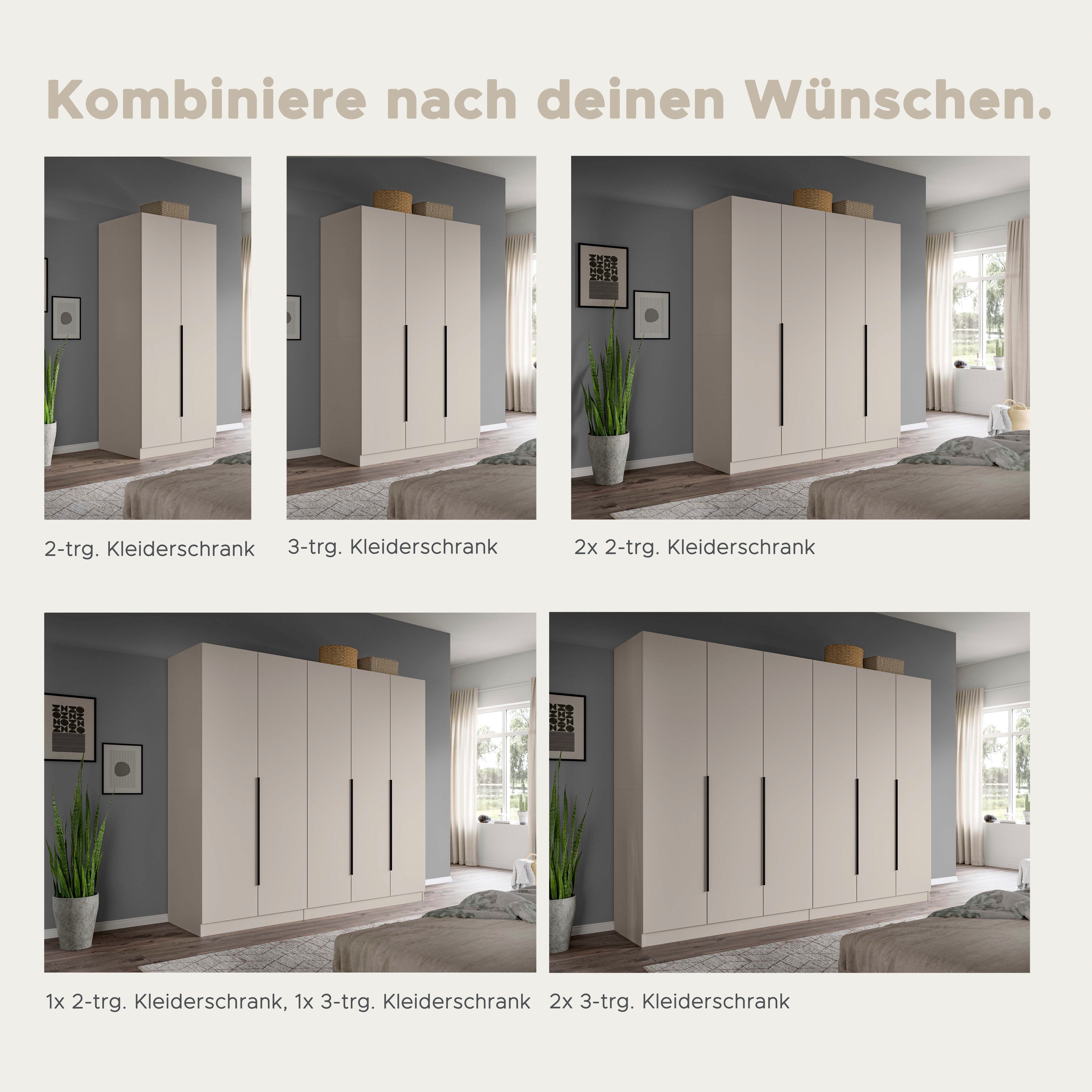 OTTO home Schrank-Set Skarde moderner Kleiderschrank Schlafzimmerschrank, (1-St., wähle deine beste Schrank Kombination), Skarde Kleiderschrank 160 cm, 2 Kleide – Bild 5 von 5