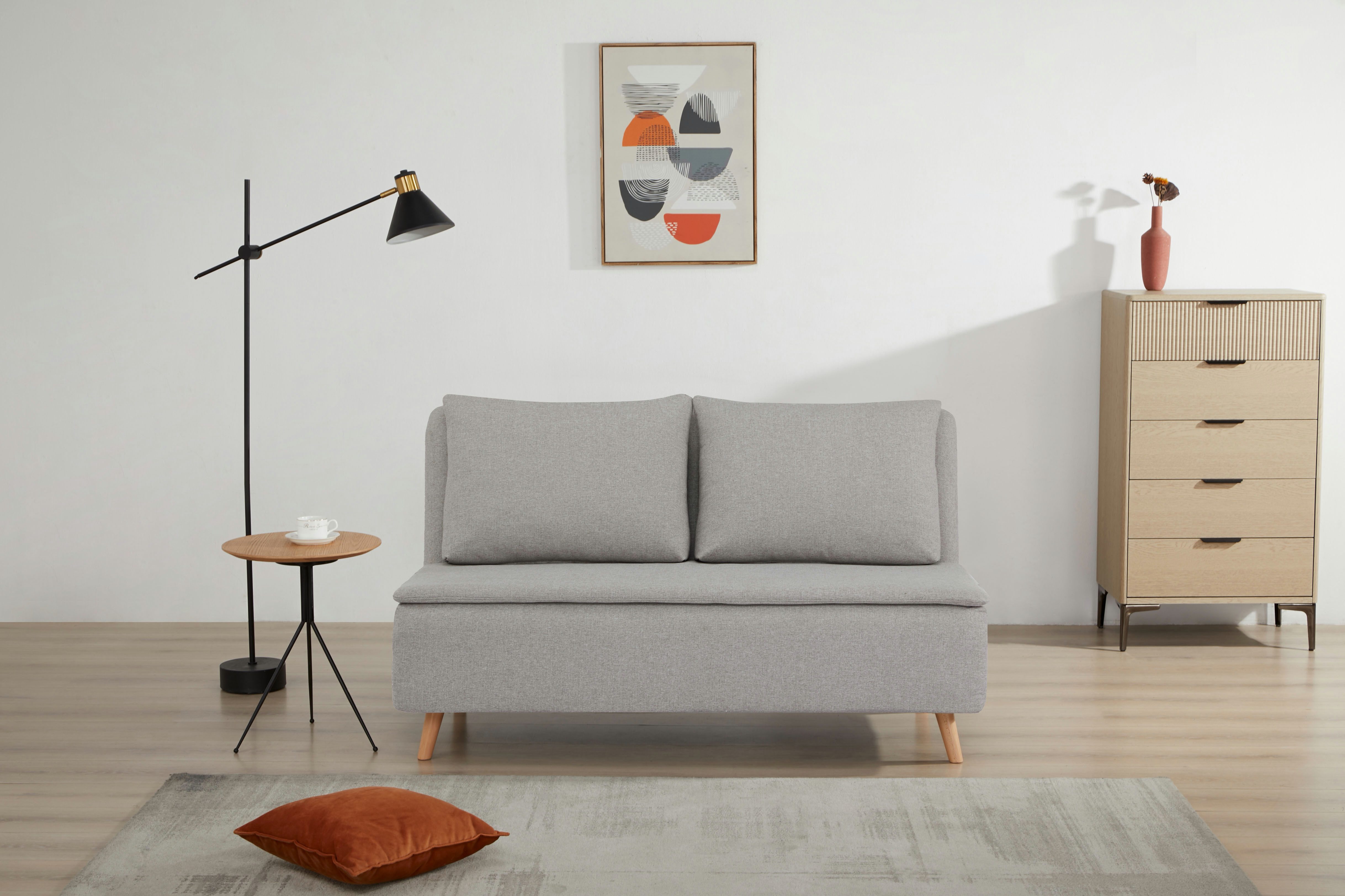 OTTO home 2-Sitzer AINSLEY 140 cm, Schlafsofa, Verstellbare Rückenlehne und günstig online kaufen