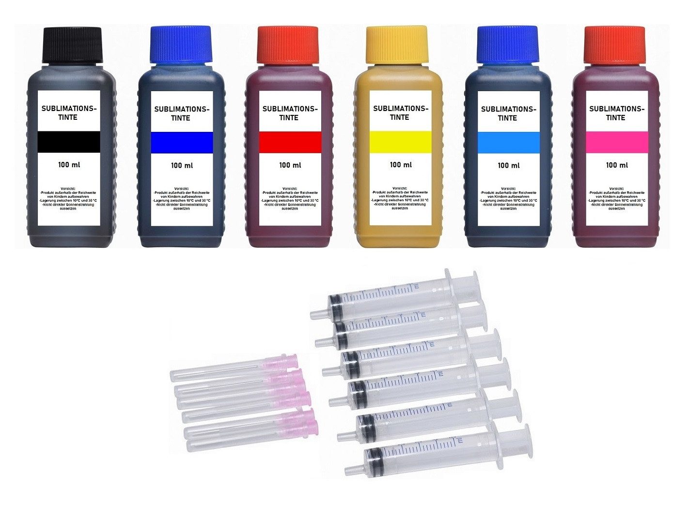 inkpro 6 x 100 ml Sublimationstinte BK, C, M, Y, LC, LM, Nachfülltinte (für Epson, EcoTank L1800, L1800, L850, L805, XP-8000, XP-8005, XP-8500, XP-8505, XP-8600, XP-8605, HD XP-15000, XP-55, XP-750, XP-760, XP-850, XP-860, XP-950, XP-960, XP-970, x 600 ml, speziell zum Druck auf Sublimationspapier)