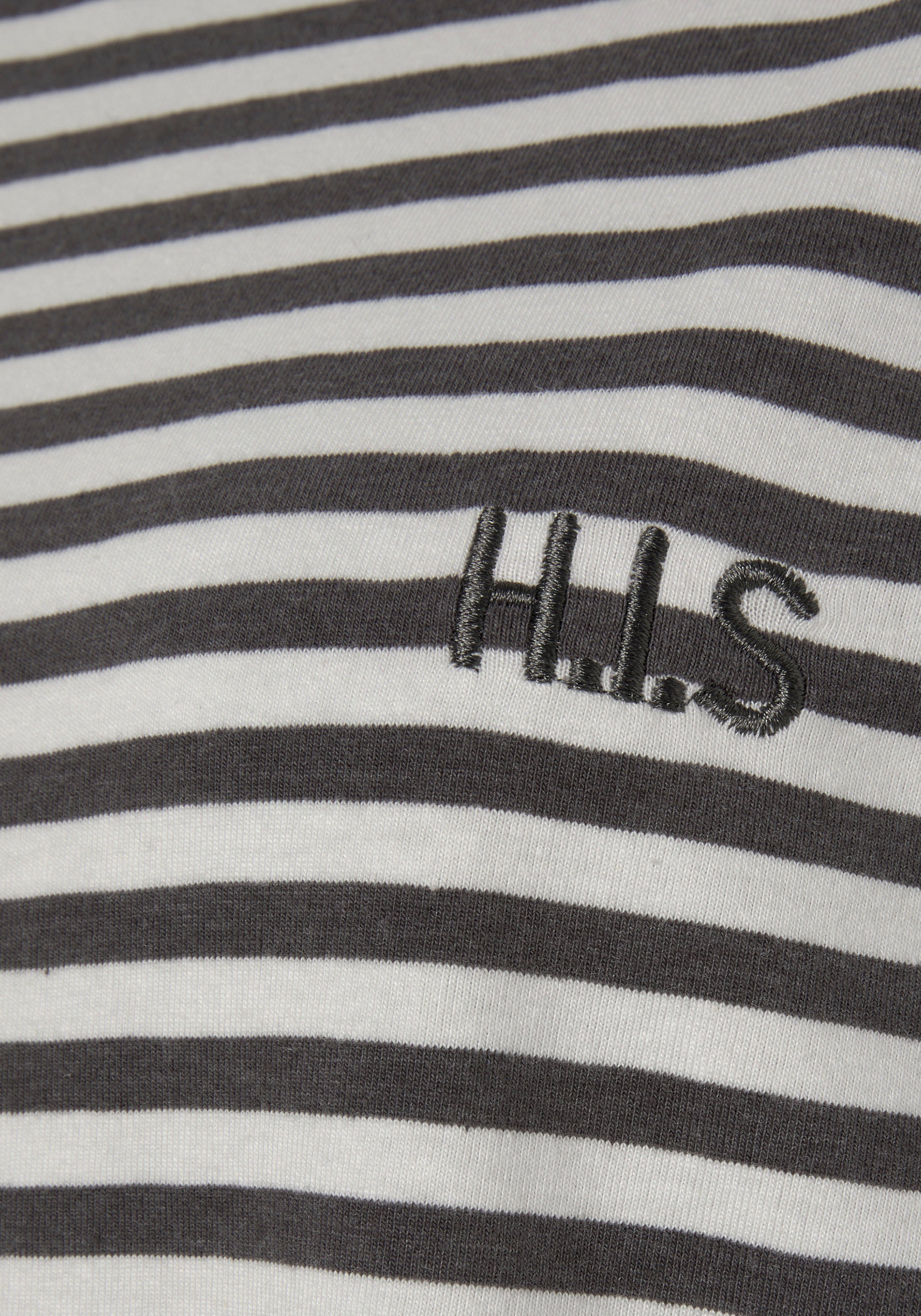 H.I.S Nachthemd (1-tlg) Logostickerei auf mit anthrazit Brust der