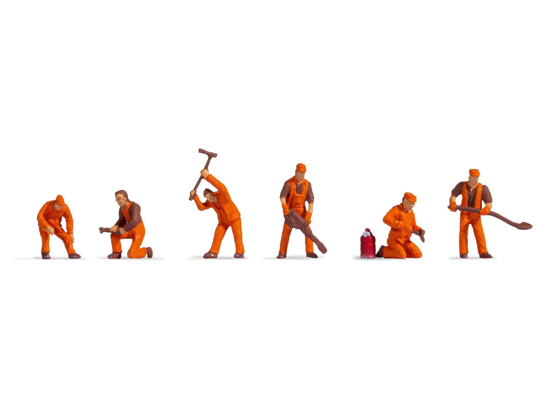 Dekofigur Gleisbautrupp, Modellbahnfiguren 6-teilig, perfekt