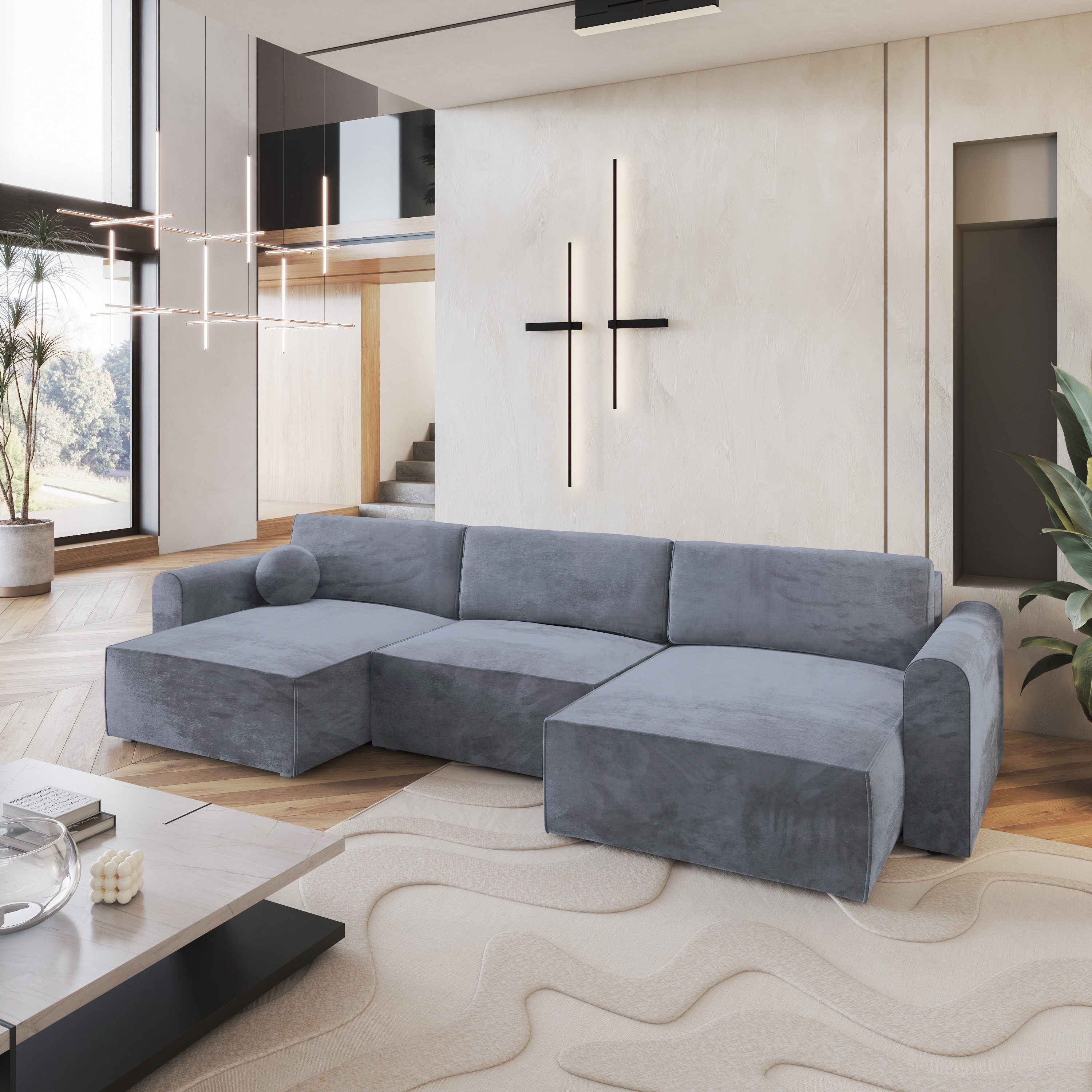 Masseno Ecksofa FENTO mit Schlaffunktion U-Form, günstig online kaufen
