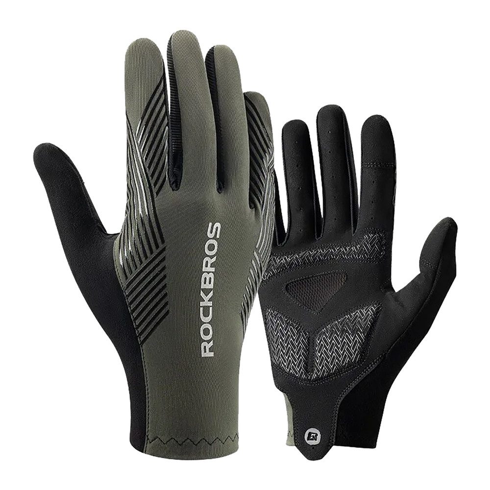 ROCKBROS Fahrradhandschuhe Radhandschuhe Sporthandschuhe Vollfingerhandschuhe (Spar-Set, 1-St., Größe M atmungsaktiv) stoßdämpfend, touchscreenfähig, atmungsaktiv, reflektierend