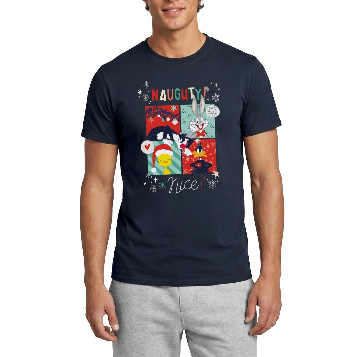 Spreadshirt T-Shirt Looney Tunes Böse Oder Lieb Weihnachten Bugs Bunny Männer T-Shirt (1-tlg)