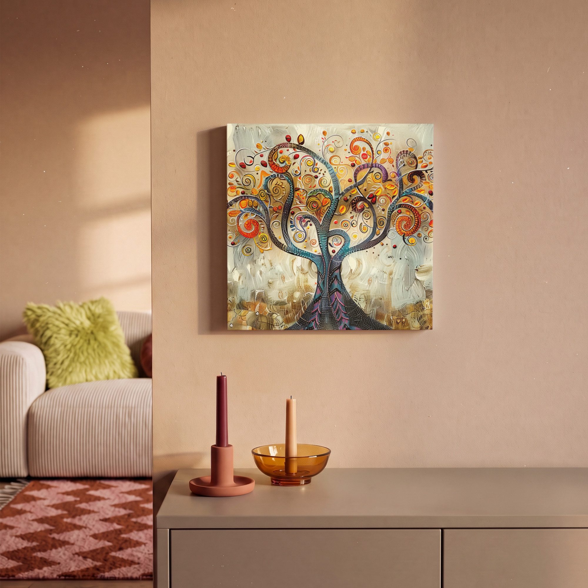 OneMillionCanvasses® Leinwandbild Baum - Kunst - Modern - Natur, Fotodruck (1 St), Leinwand Canvas Wandbild, Wanddekoration 20x30 cm – Bild 2 von 5