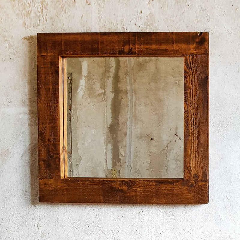 Lightfever Wandspiegel Bertha, Handgefertigter Spiegel aus massivem Echtholz