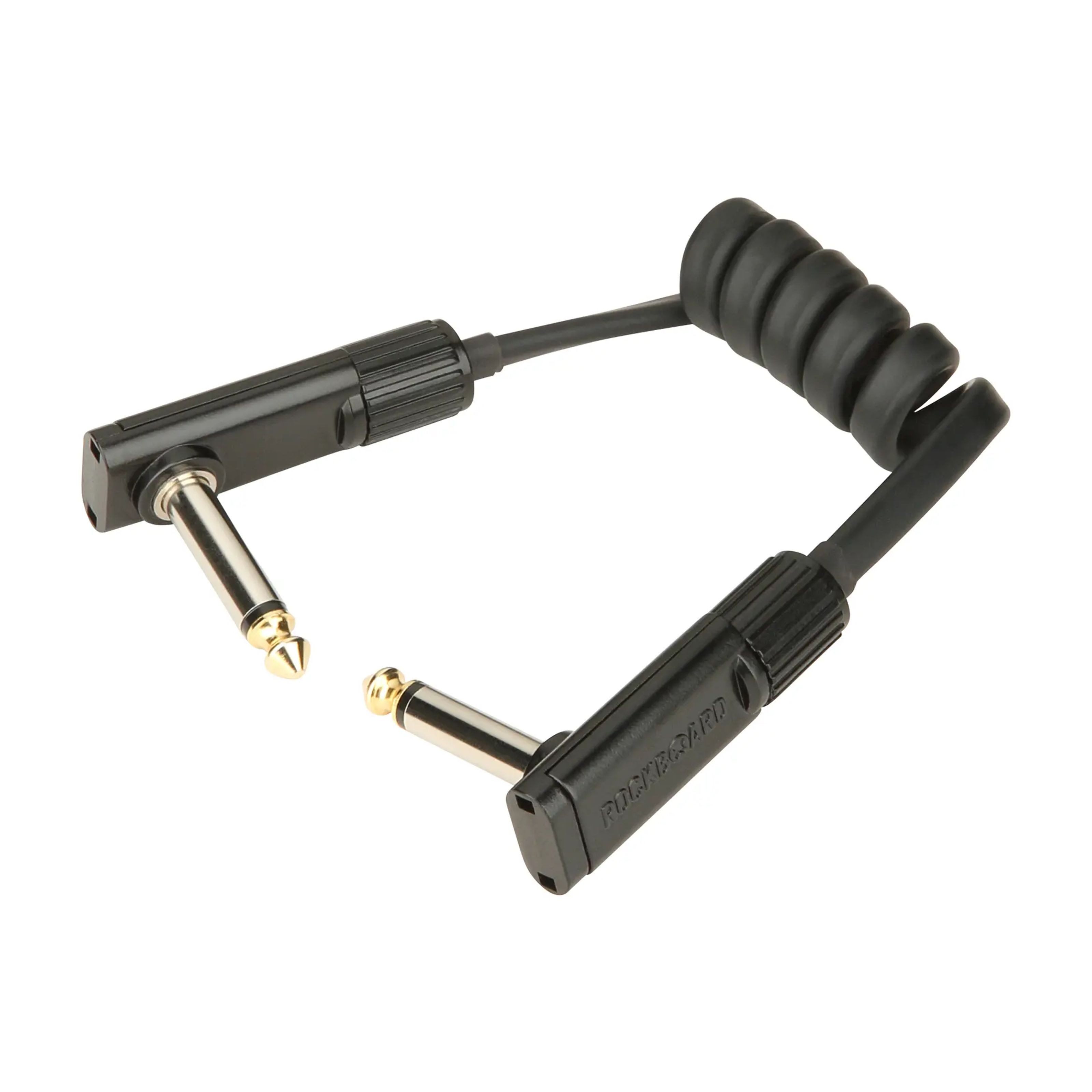 Rockboard Instrumentenkabel, Black Coiled Series Flat Patch Cable 0,3 m - Patchkabel