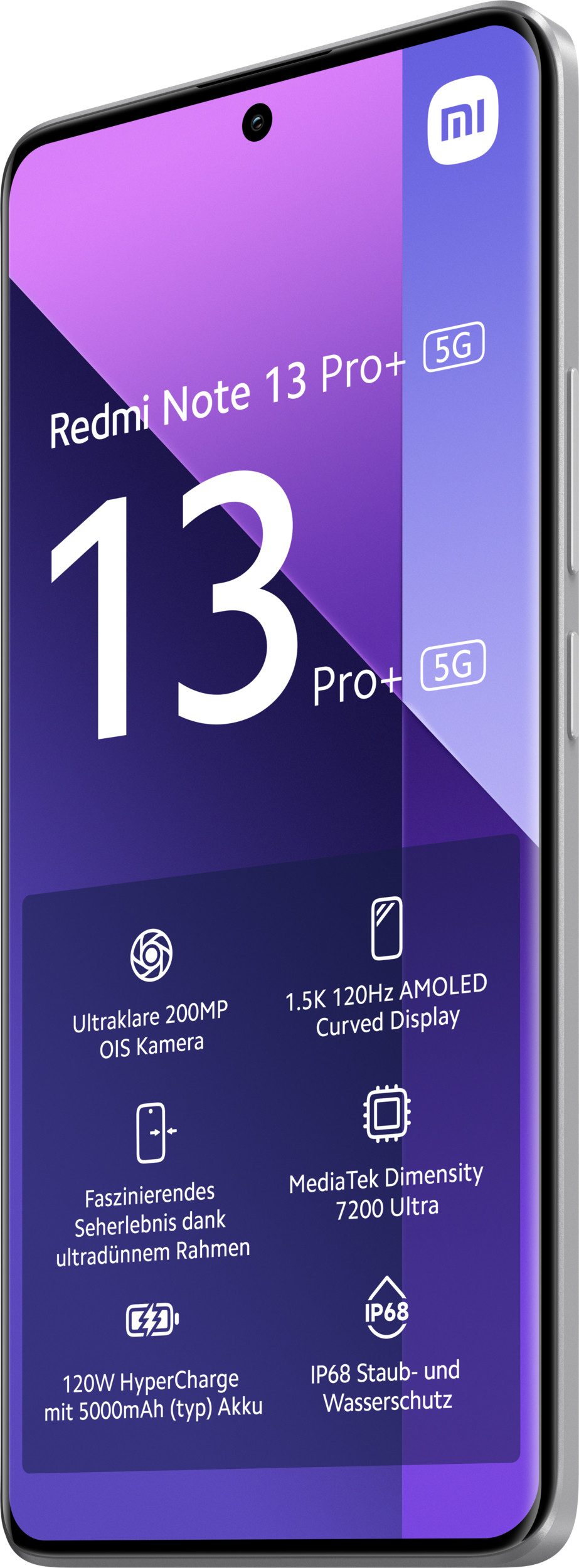 Xiaomi Xiaomi Redmi Note 13 Pro + 5G Mondschein-Weiß 12 Gigabyte 512 Gigabyte Smartphone (512 GB Speicherplatz, 200 MP MP Kamera, Portable,Smart) – Bild 3 von 4