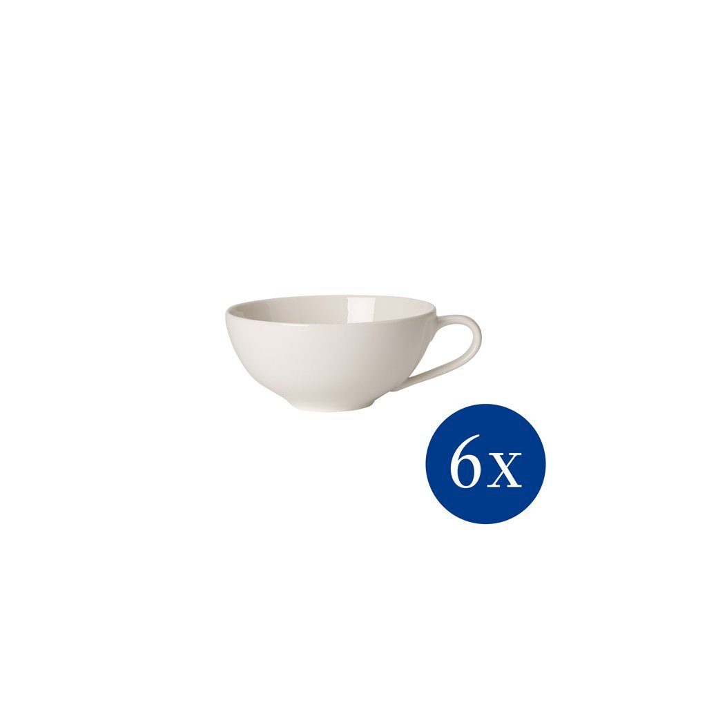 Villeroy & Boch Tasse For Me Teetasse, 230 ml, 6 Stück, weiß, Porzellan