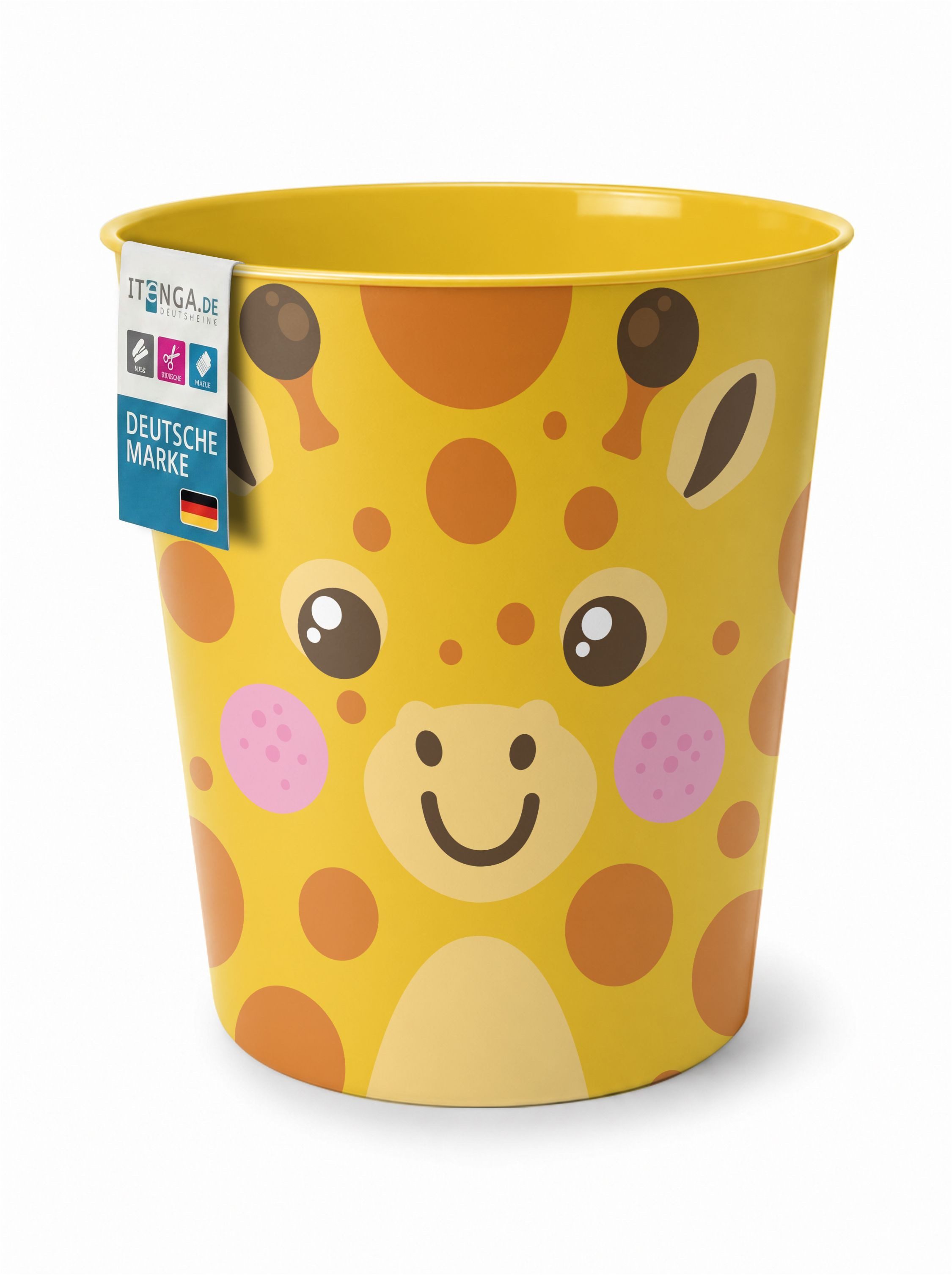 itenga Papierkorb itenga Papierkorb Tiermotiv - GIRAFFE - Kawaii Design - ca 11 Liter – Bild 2 von 5