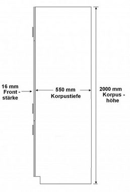 Küchen-Preisbombe Hochschrank Gerätehochschrank 60 cm Küche Dave Eiche Sonoma Trüffel Küchenzeile