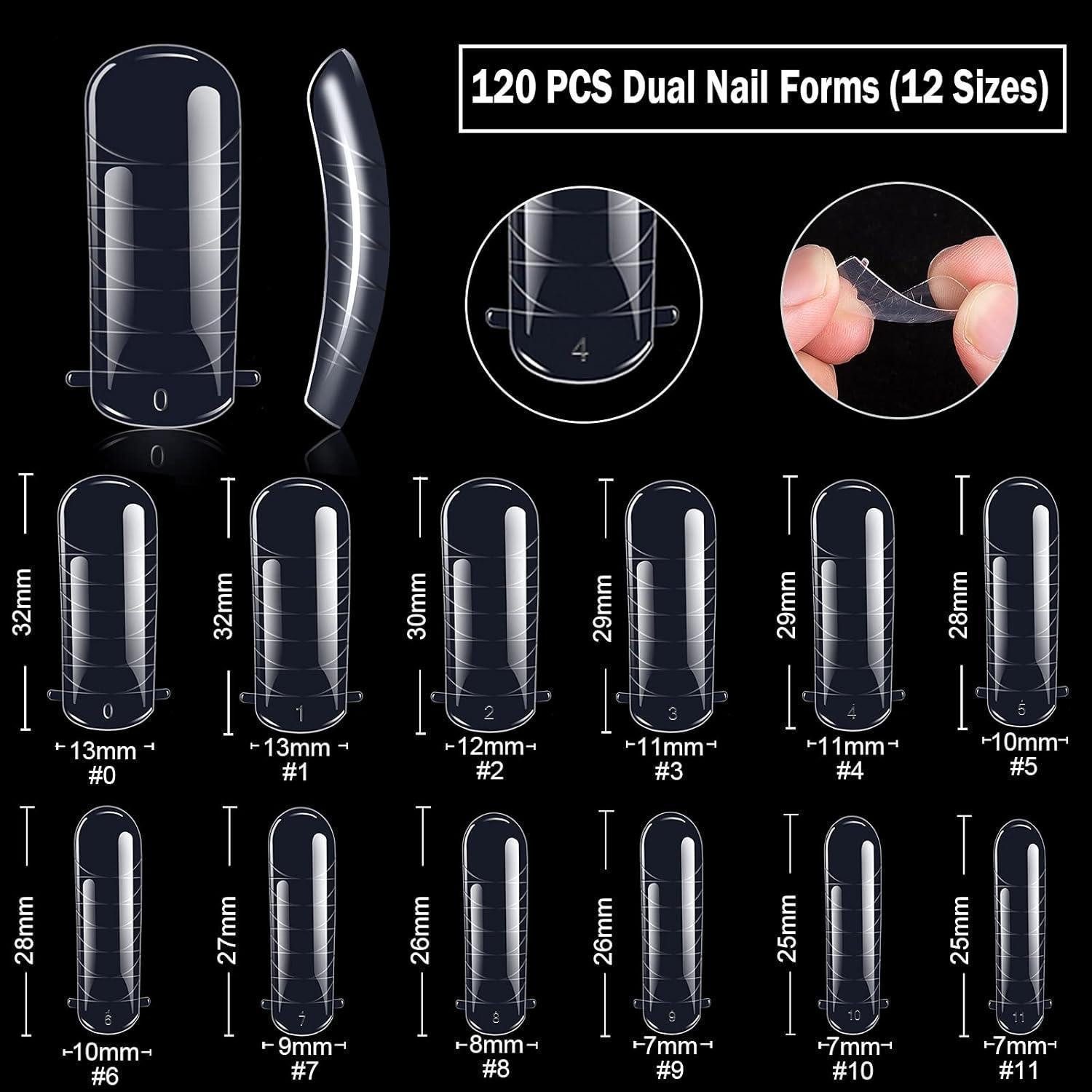 LuxusKollektion Nageldesign Zubehör Nagelformenset Nagelverlängerung Polygel Pinsel Type 3-120 Stück – Bild 2 von 5