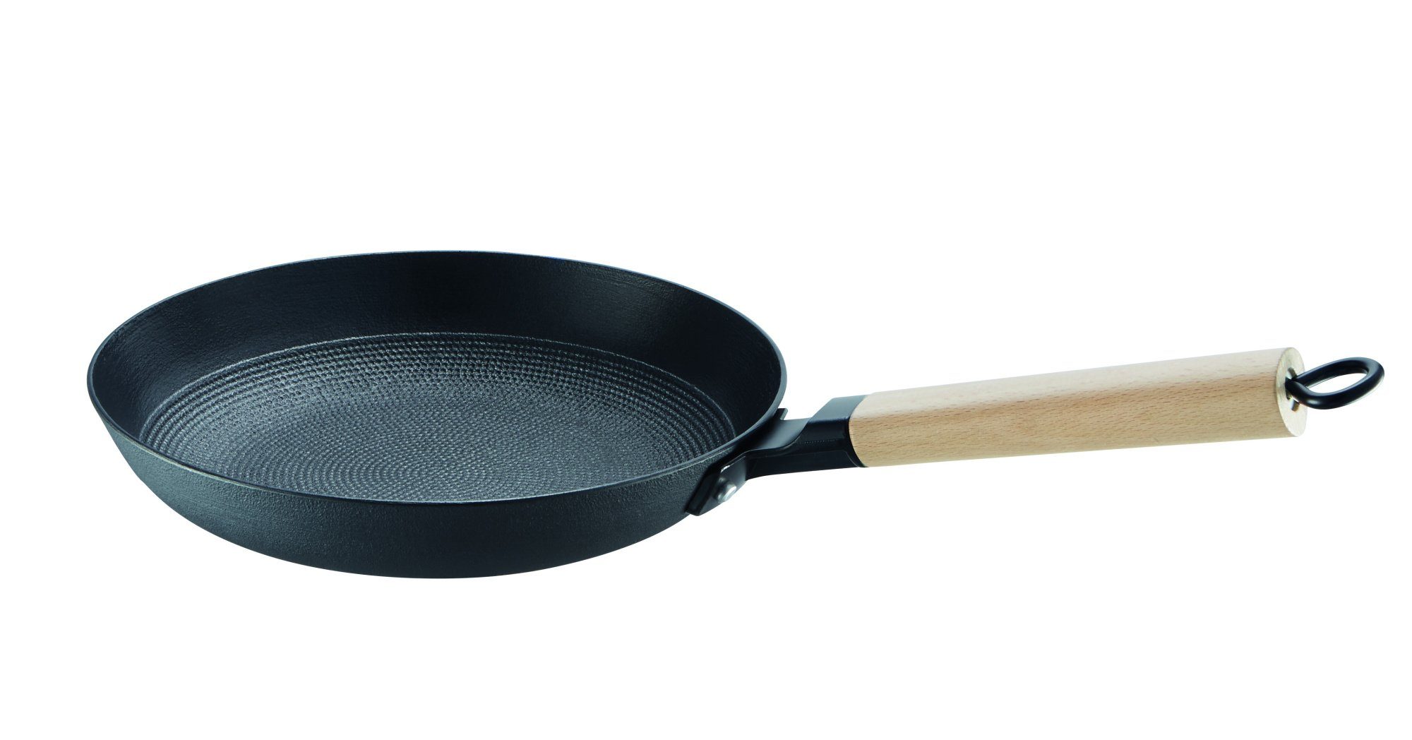 ROHE Germany Bratpfanne John, Eisen, Holz (Einzelartikel, 1-tlg., 1 x Pfanne), Ø 28 cm, induktion, antihaftbeschichtet