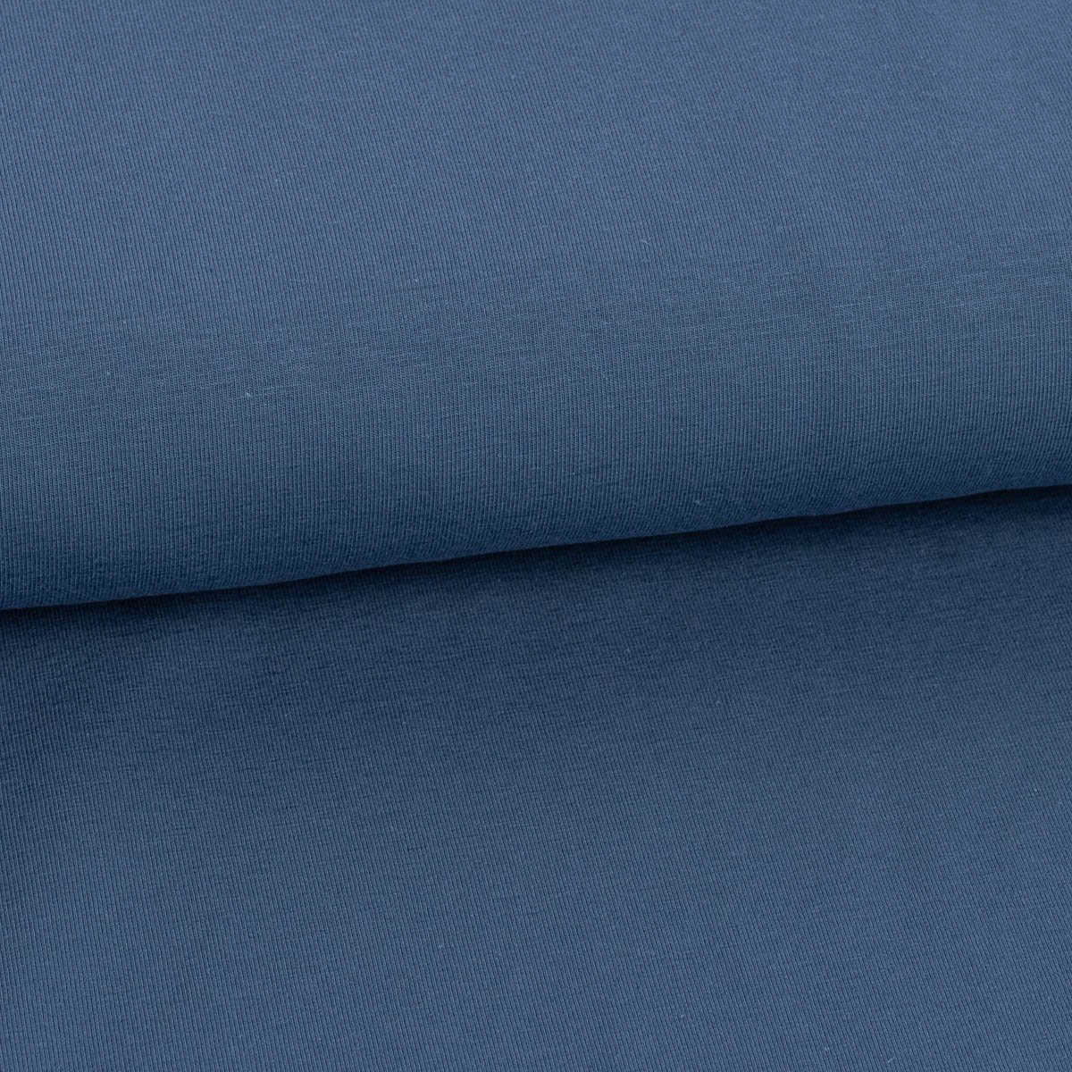 SCHÖNER LEBEN. Stoff Baumwolljersey Stoff Meterware Organic Bio einfarbig indigo blau 1,5m, allergikergeeignet